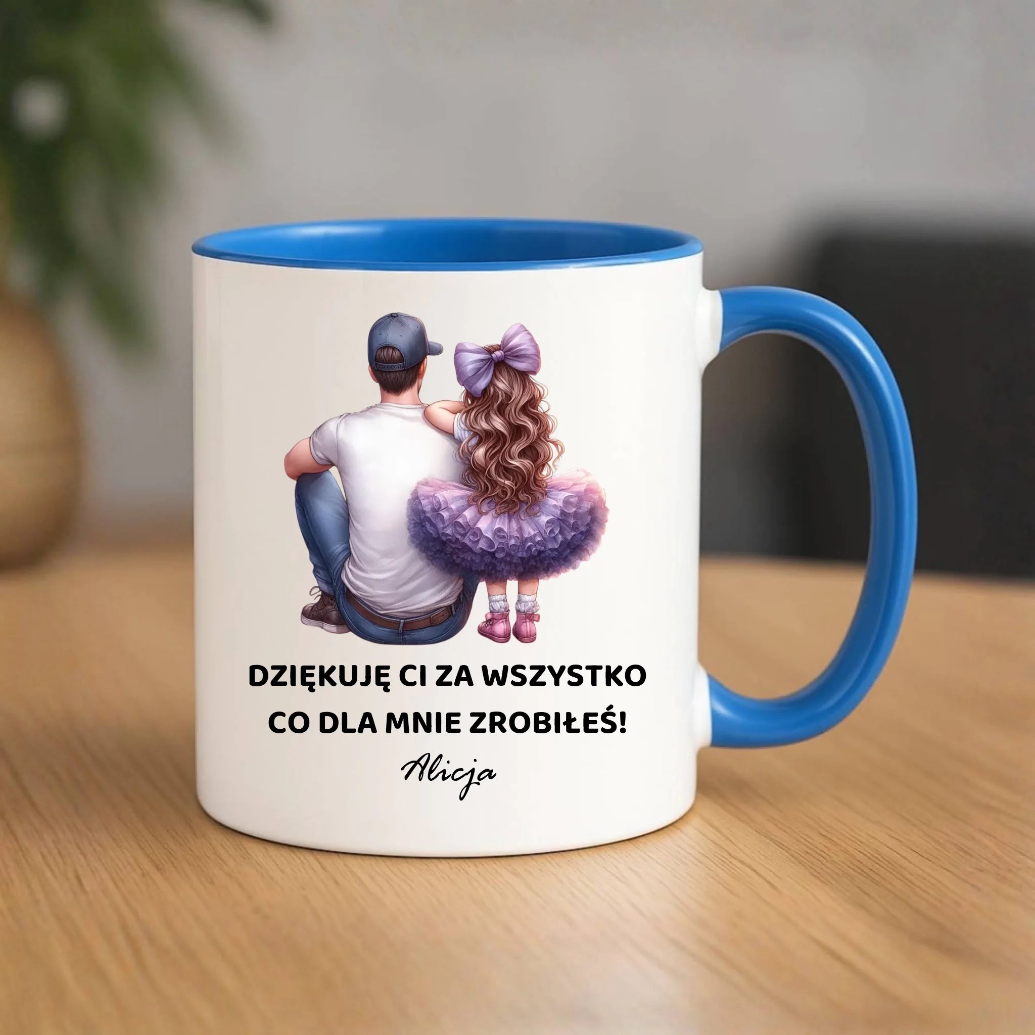 Kubek dla taty od córki - Dziękuję Ci Tato - personalizowany DT14 - StoryCups.pl