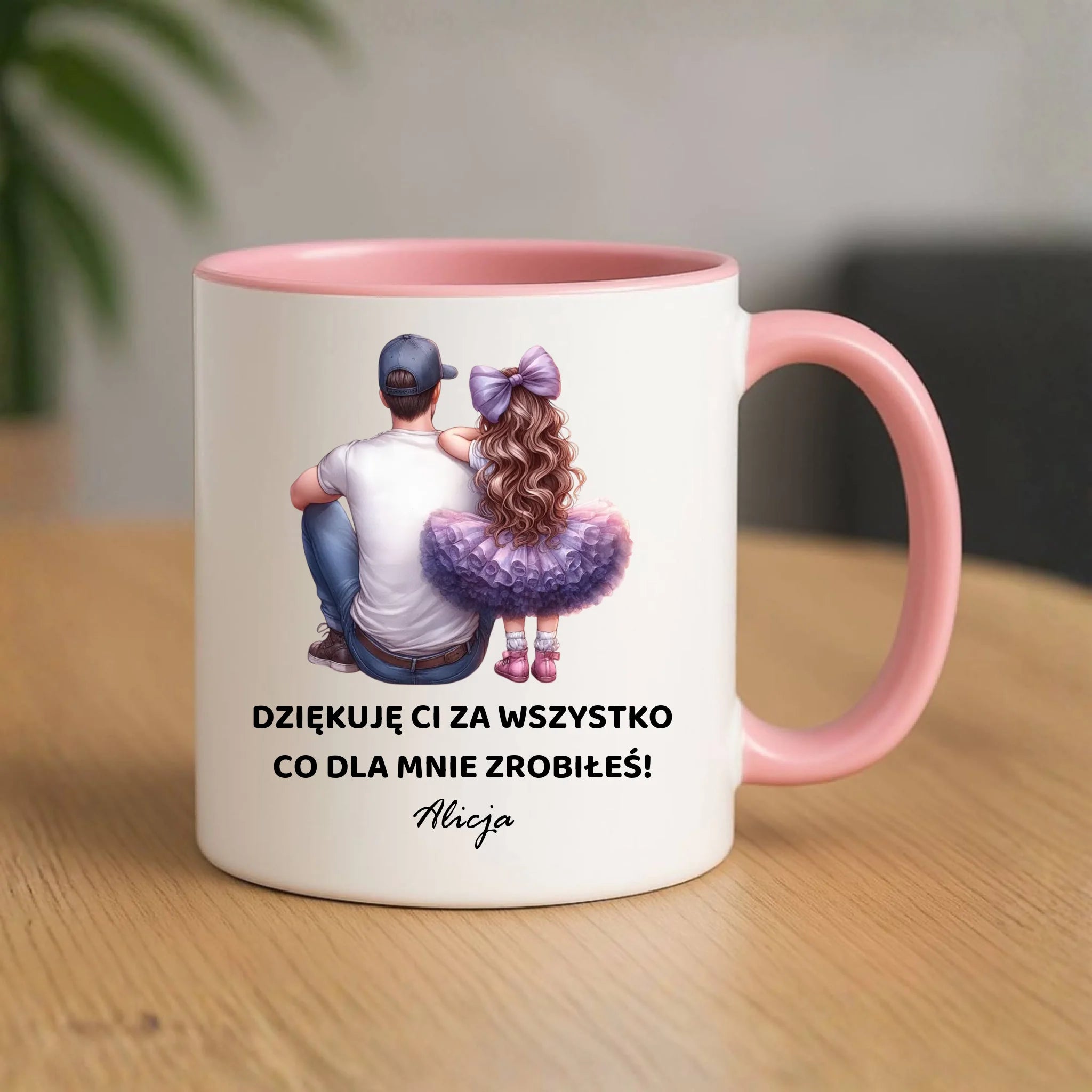 Kubek dla taty od córki - Dziękuję Ci Tato - personalizowany DT14 - StoryCups.pl