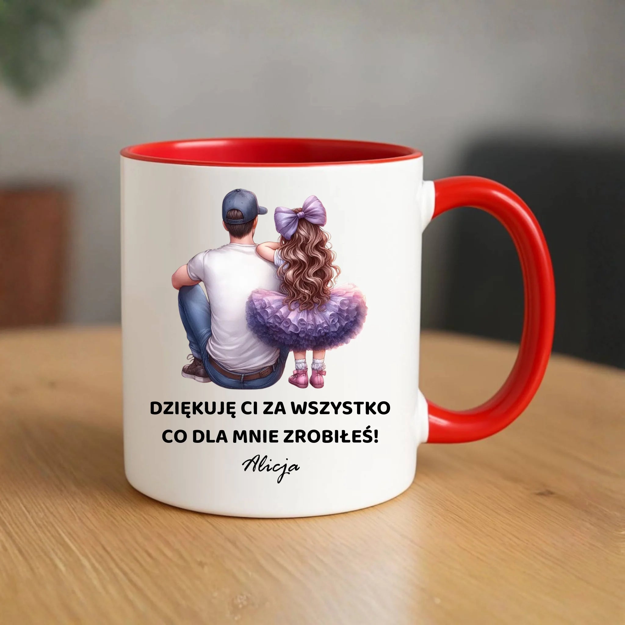 Kubek dla taty od córki - Dziękuję Ci Tato - personalizowany DT14 - StoryCups.pl