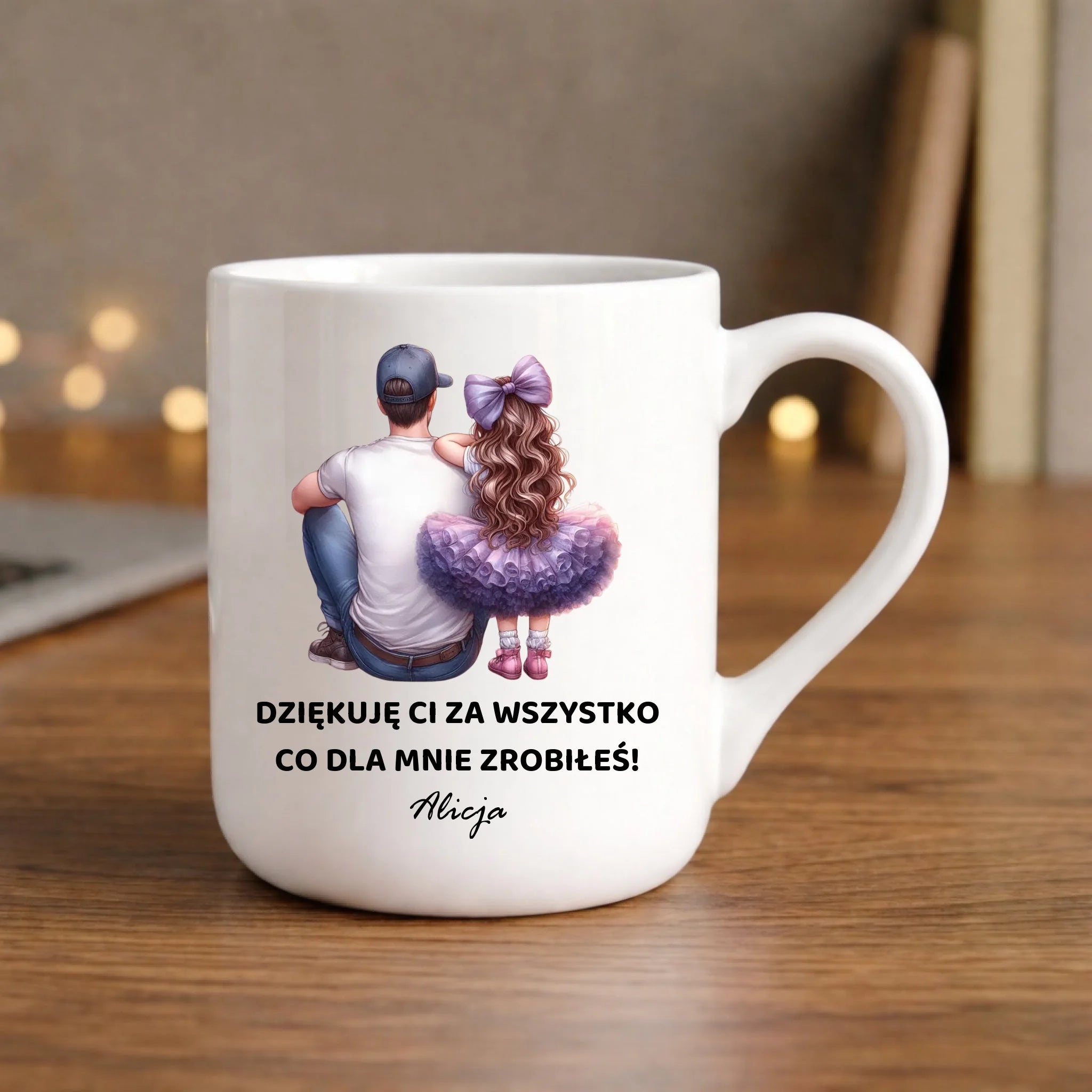 Kubek elegant dla taty od córki - Dziękuję Ci Tato - personalizowany DT14 - StoryCups.pl