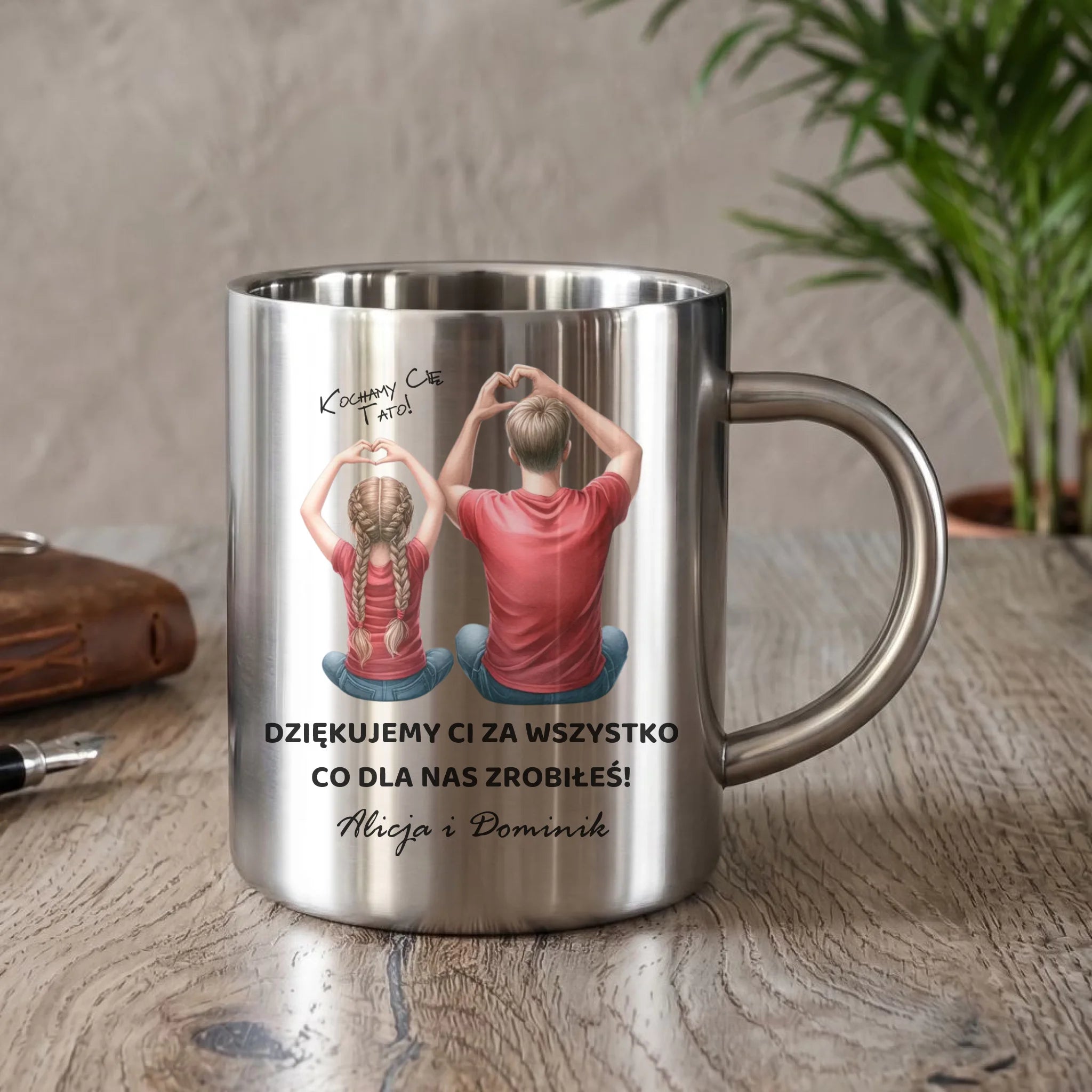 Kubek turystyczny dla taty od dzieci - Dziękujemy Ci Tato - personalizowany DT14 - StoryCups.pl