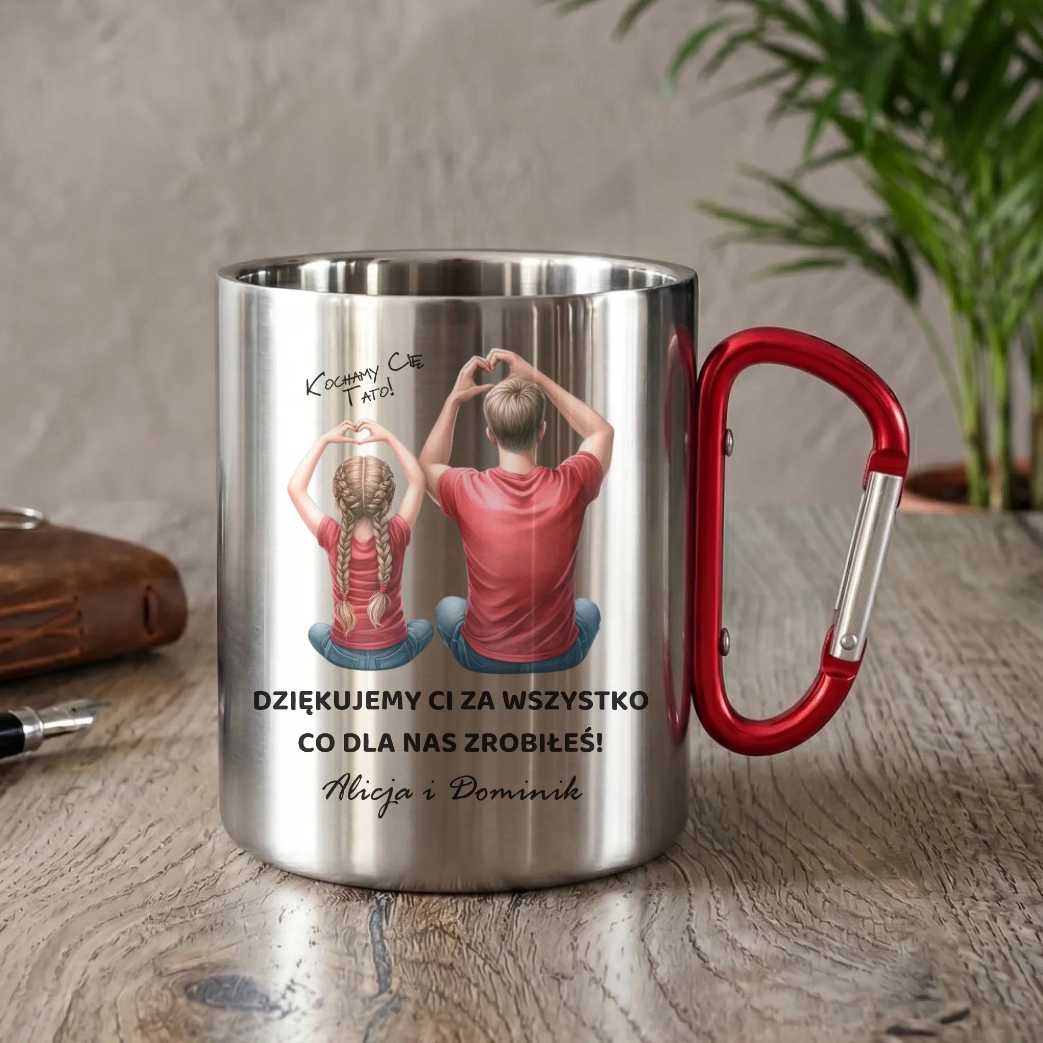 Kubek turystyczny dla taty od dzieci - Dziękujemy Ci Tato - personalizowany DT14 - StoryCups.pl