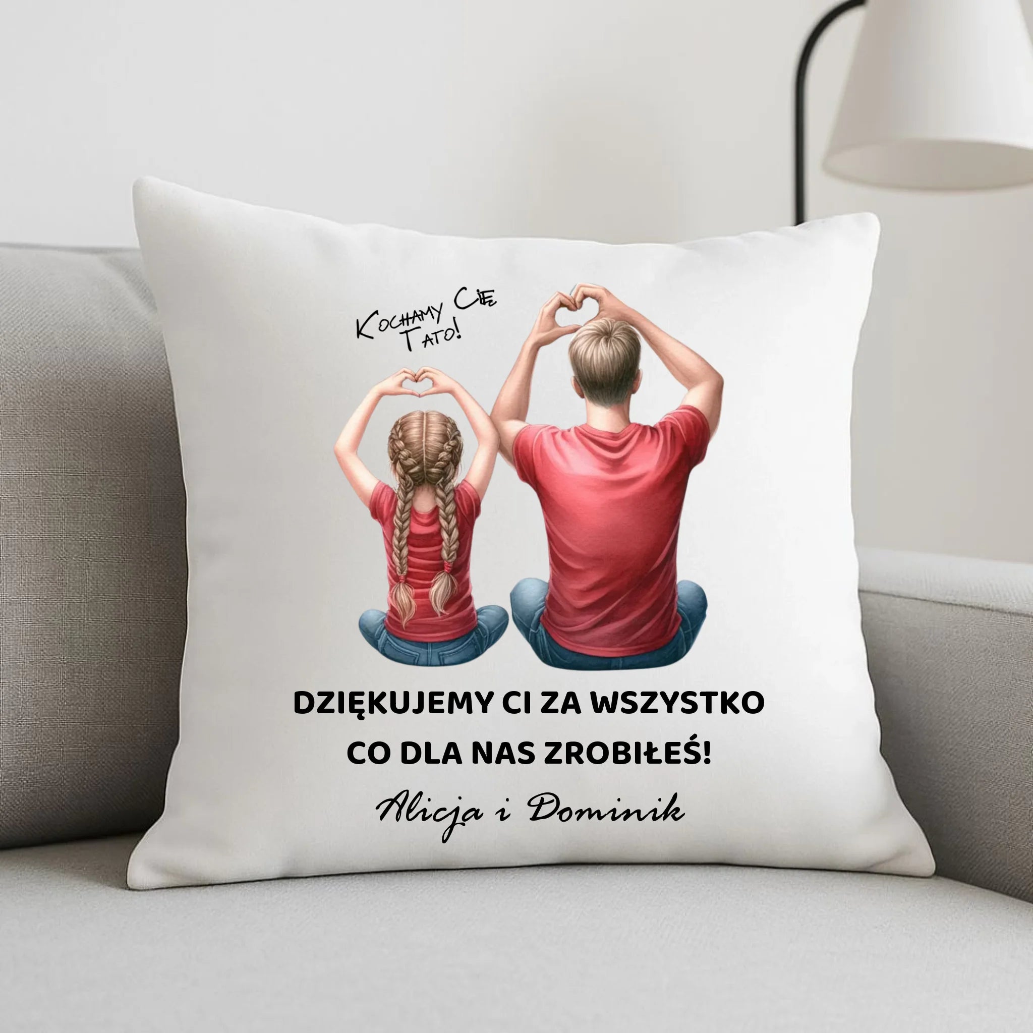 Poduszka dla taty od dzieci - Dziękujemy Ci Tato - personalizowana DT14 - StoryCups.pl