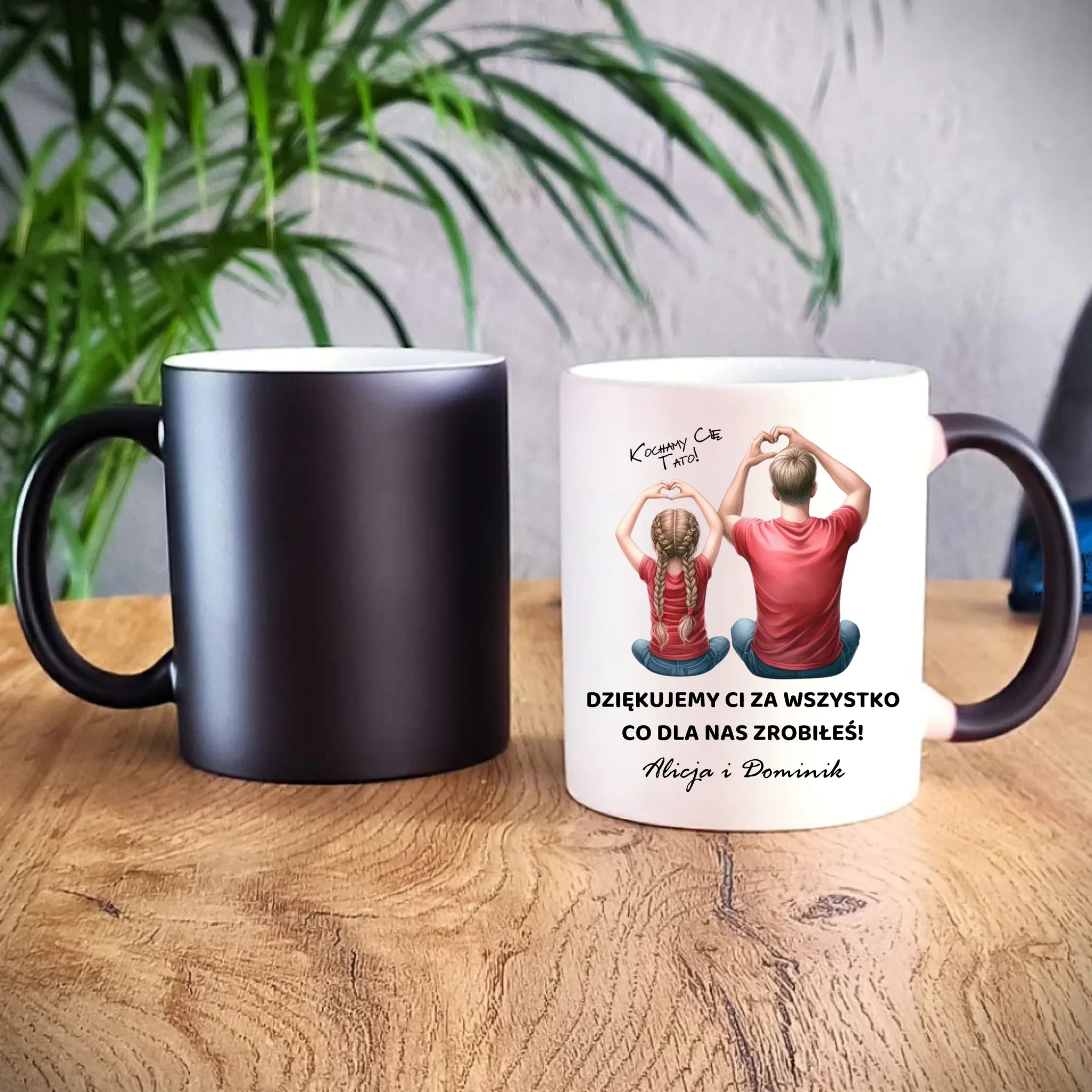 Kubek magiczny dla taty od dzieci - Dziękujemy Ci Tato - personalizowany DT14 - StoryCups.pl