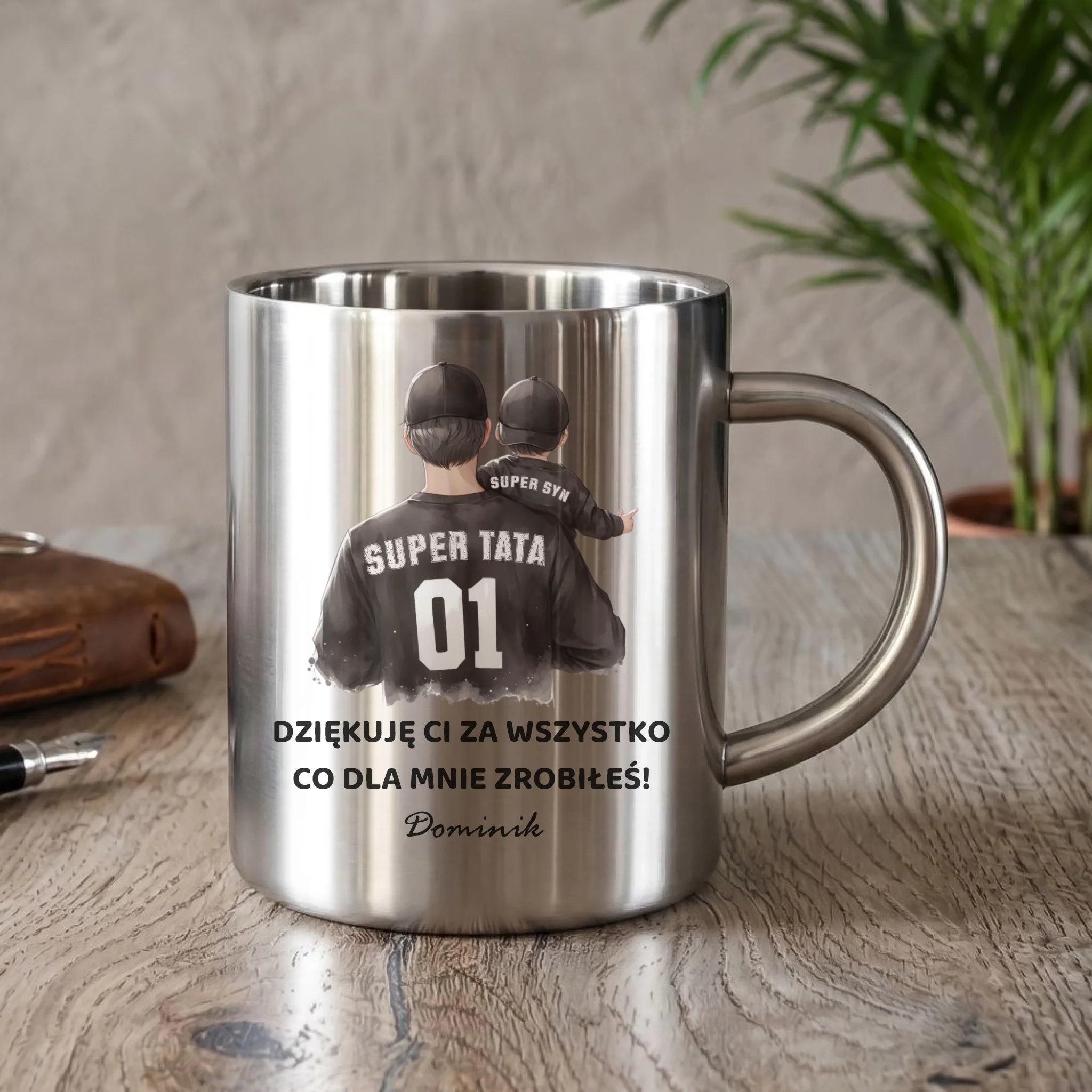 Kubek turystyczny dla taty od syna - Dziękuję Ci Tato - personalizowany DT14 - StoryCups.pl