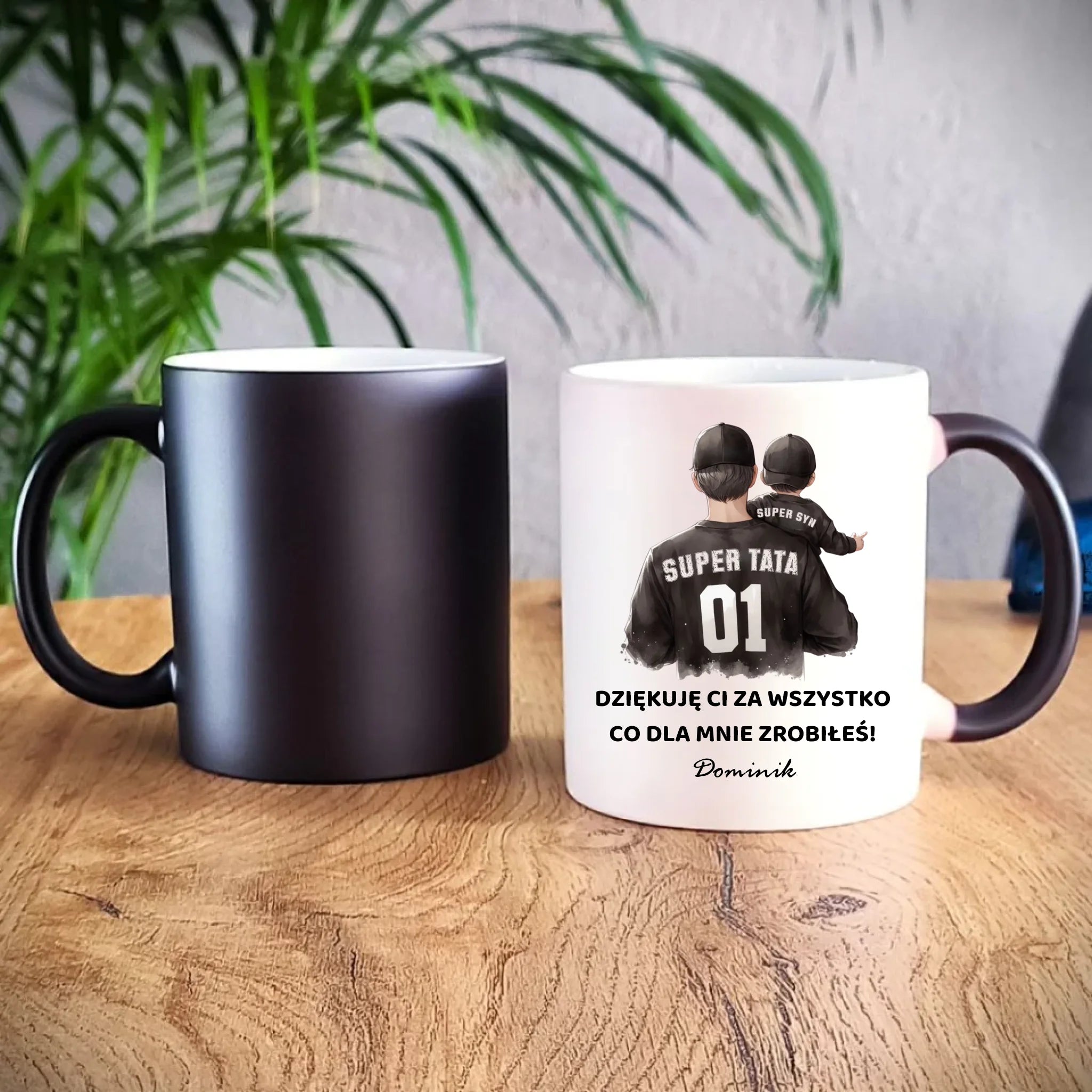 Kubek magiczny dla taty od syna - Dziękuję Ci Tato - personalizowany DT14 - StoryCups.pl