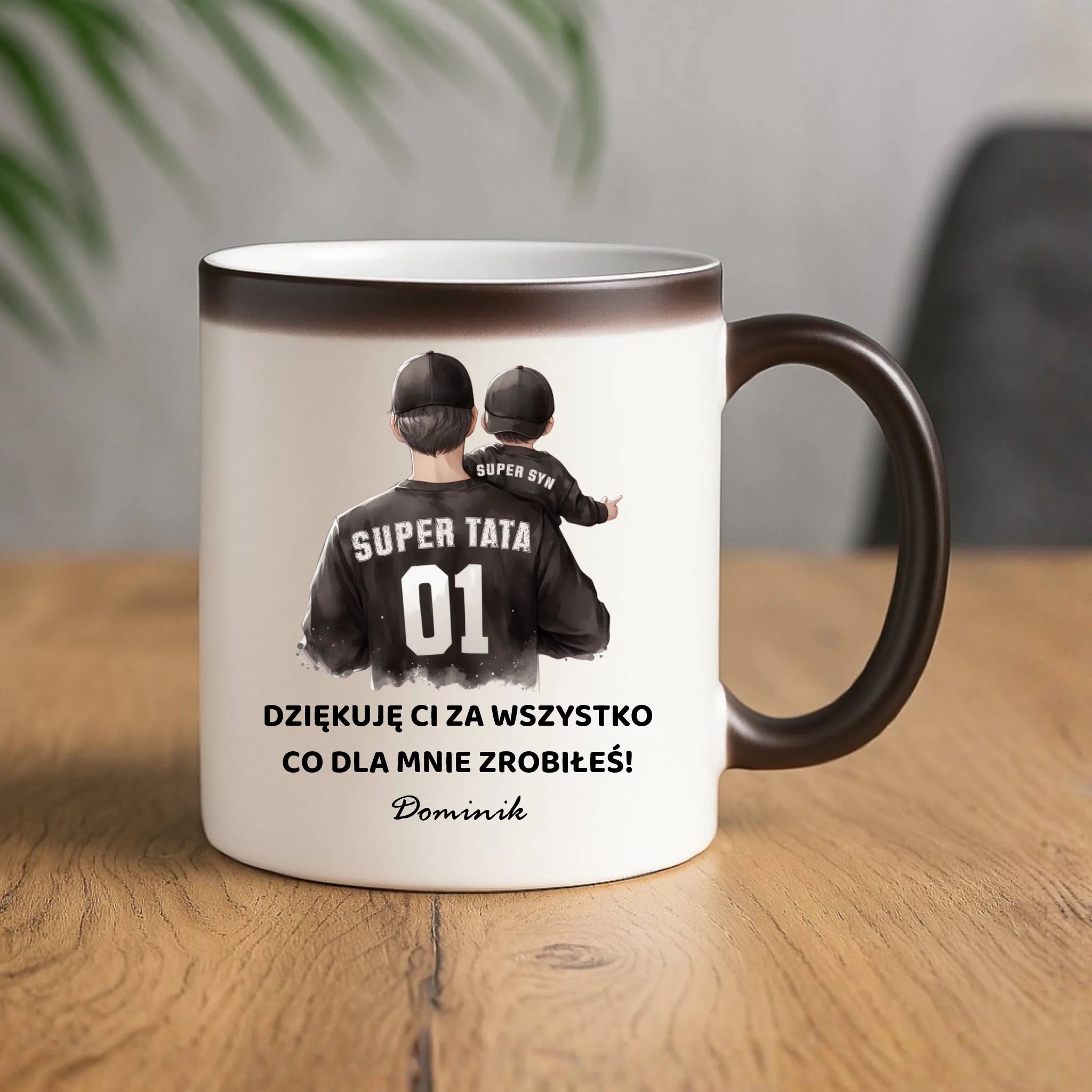 Kubek magiczny dla taty od syna - Dziękuję Ci Tato - personalizowany DT14 - StoryCups.pl