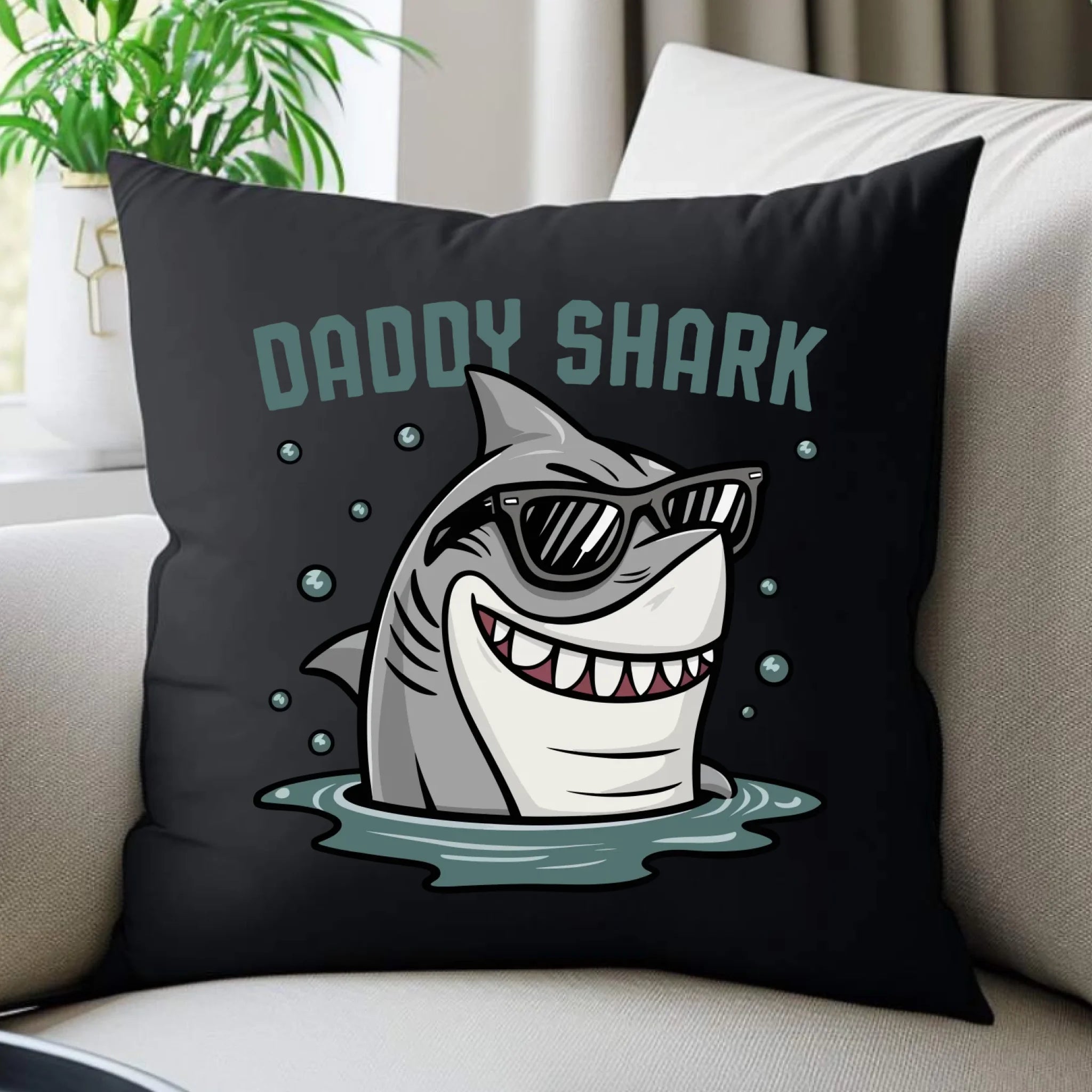 Poduszka dekoracyjna dla taty - Daddy shark DT15 - StoryCups.pl