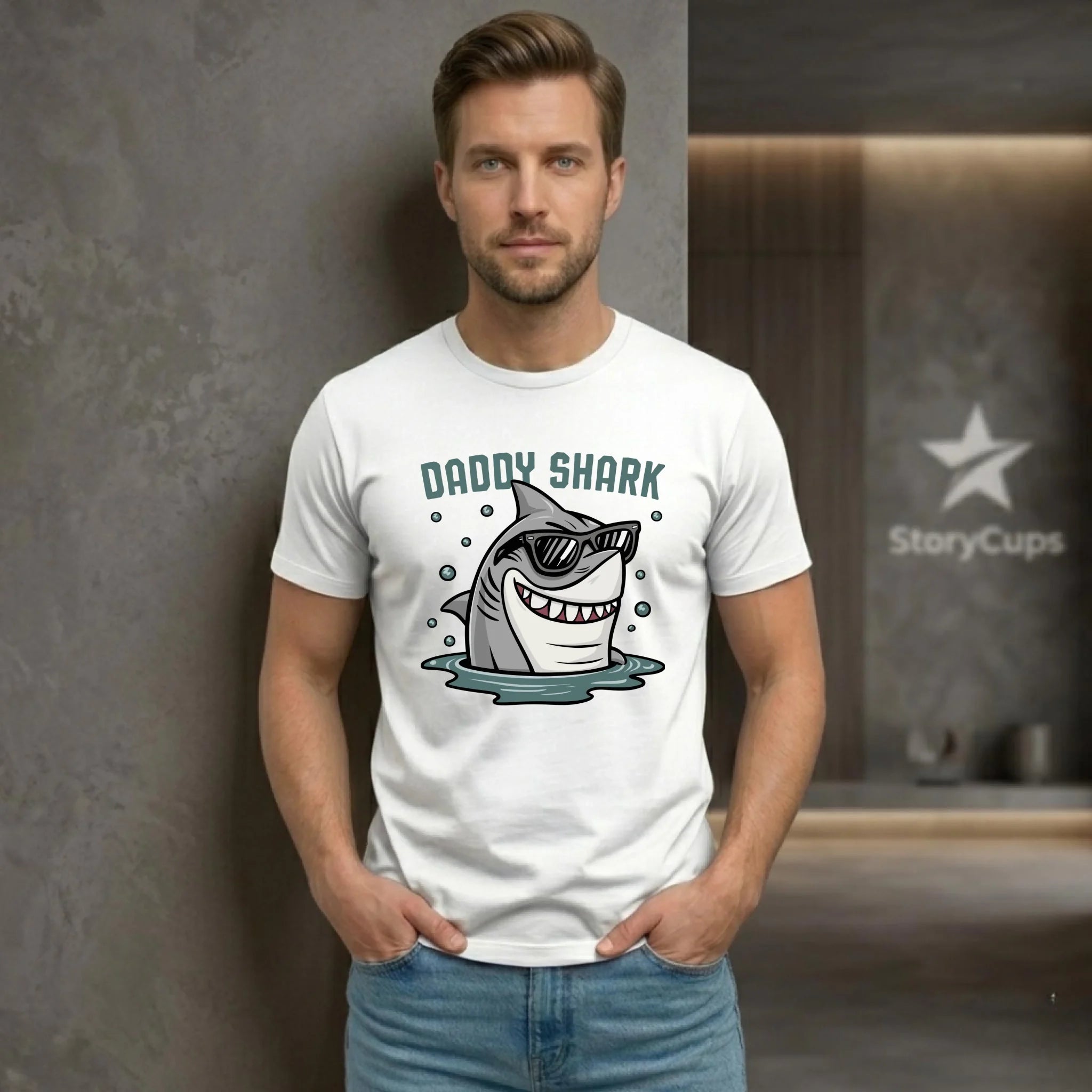 Koszulka dla taty - Daddy shark DT15 - StoryCups.pl