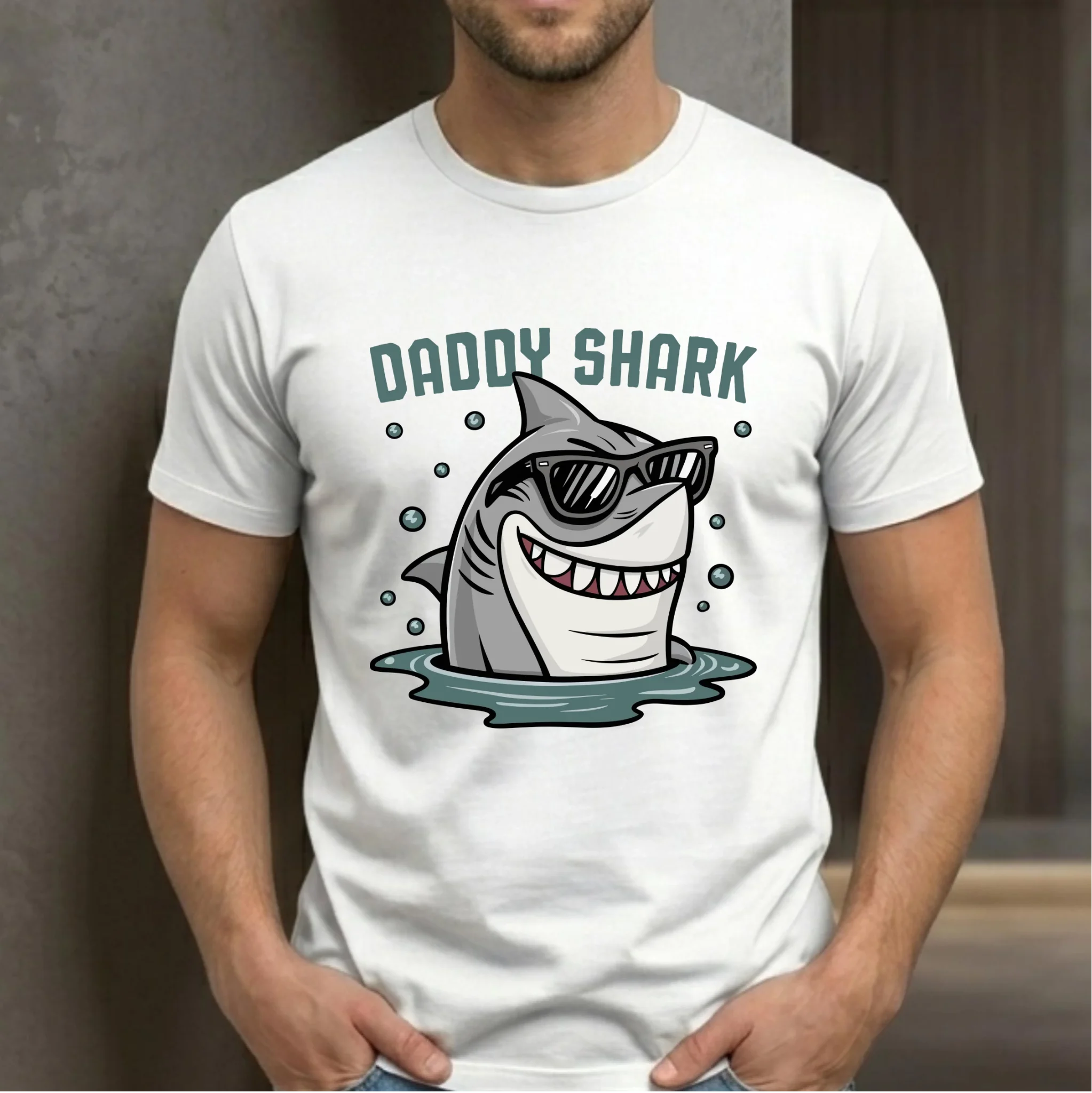Koszulka dla taty - Daddy shark DT15 - StoryCups.pl