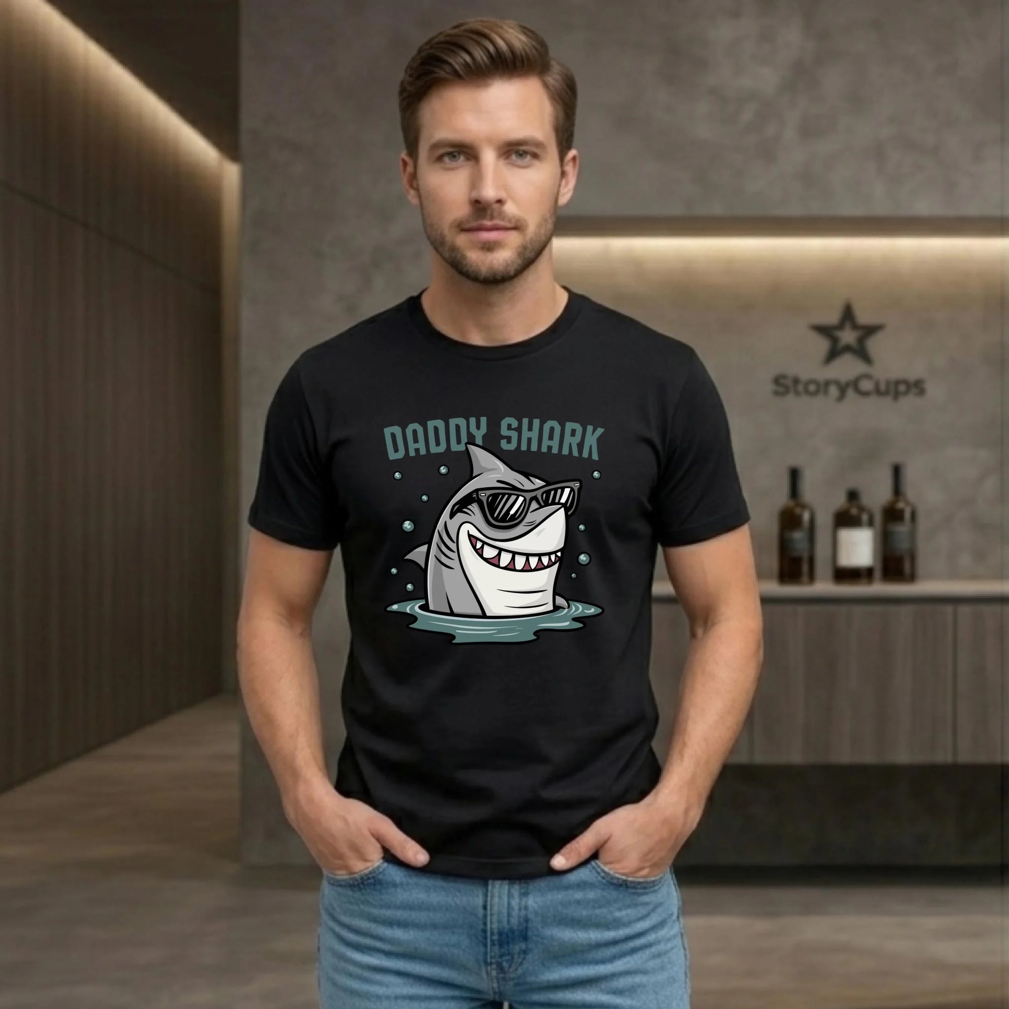 Koszulka dla taty - Daddy shark DT15 - StoryCups.pl