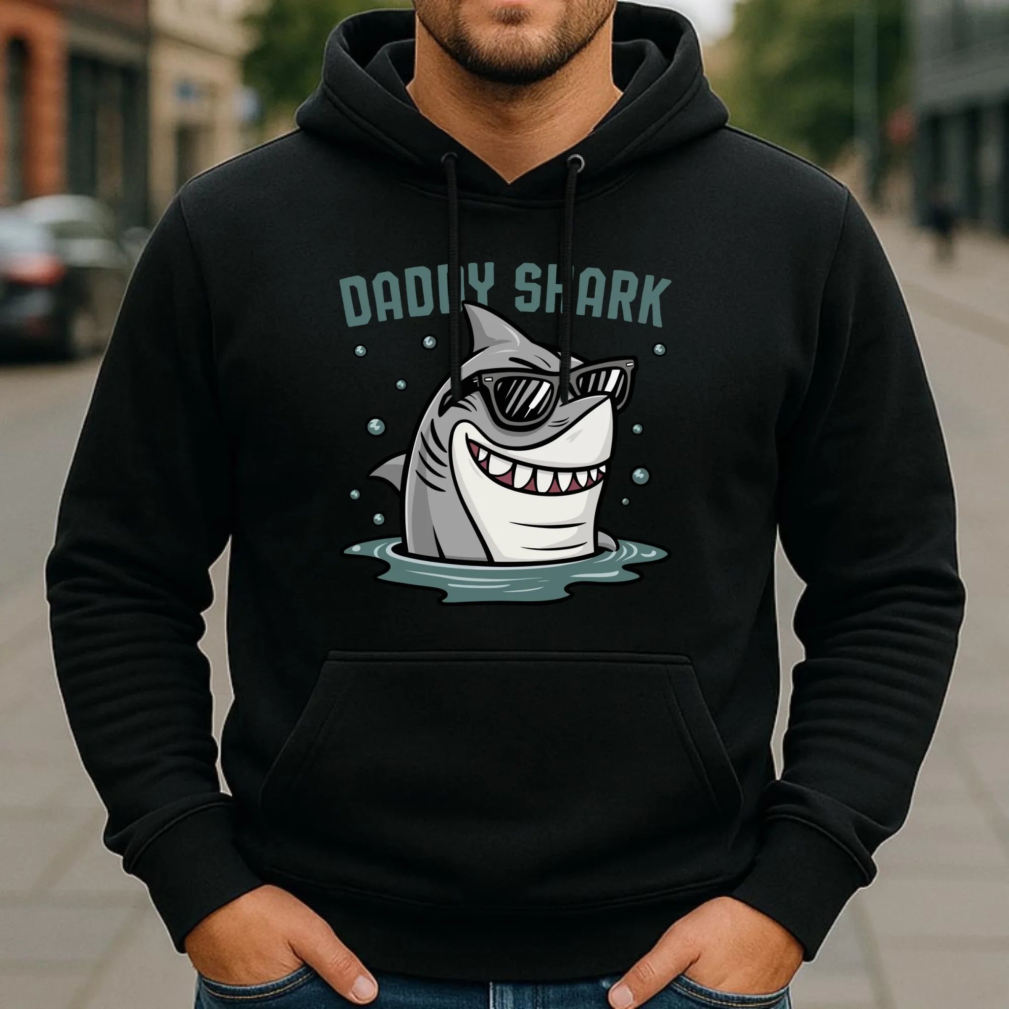 Bluza z kapturem dla taty - Daddy shark DT15 - StoryCups.pl
