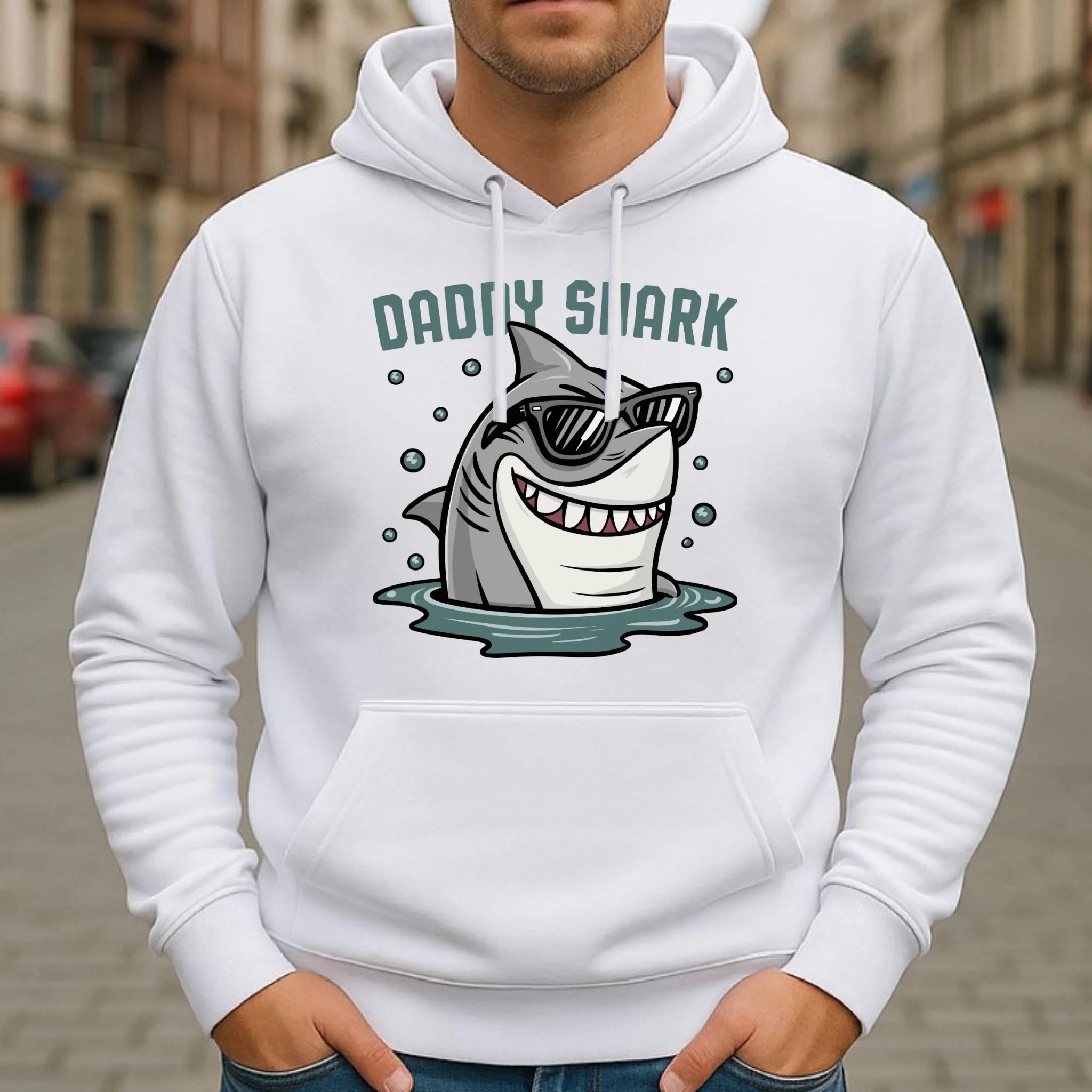 Bluza z kapturem dla taty - Daddy shark DT15 - StoryCups.pl