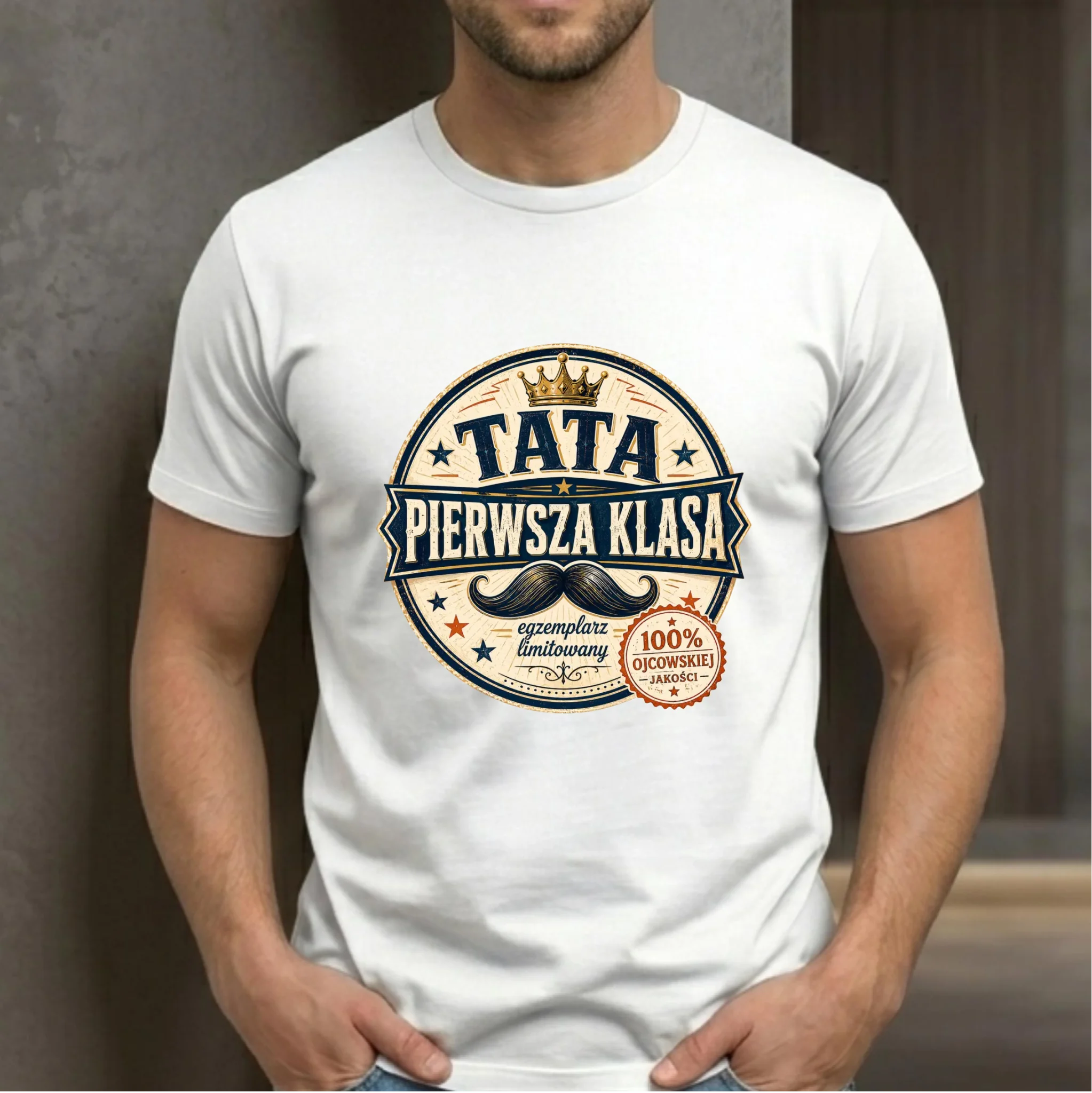 Koszulka dla taty - Tata pierwsza klasa DT16 - StoryCups.pl