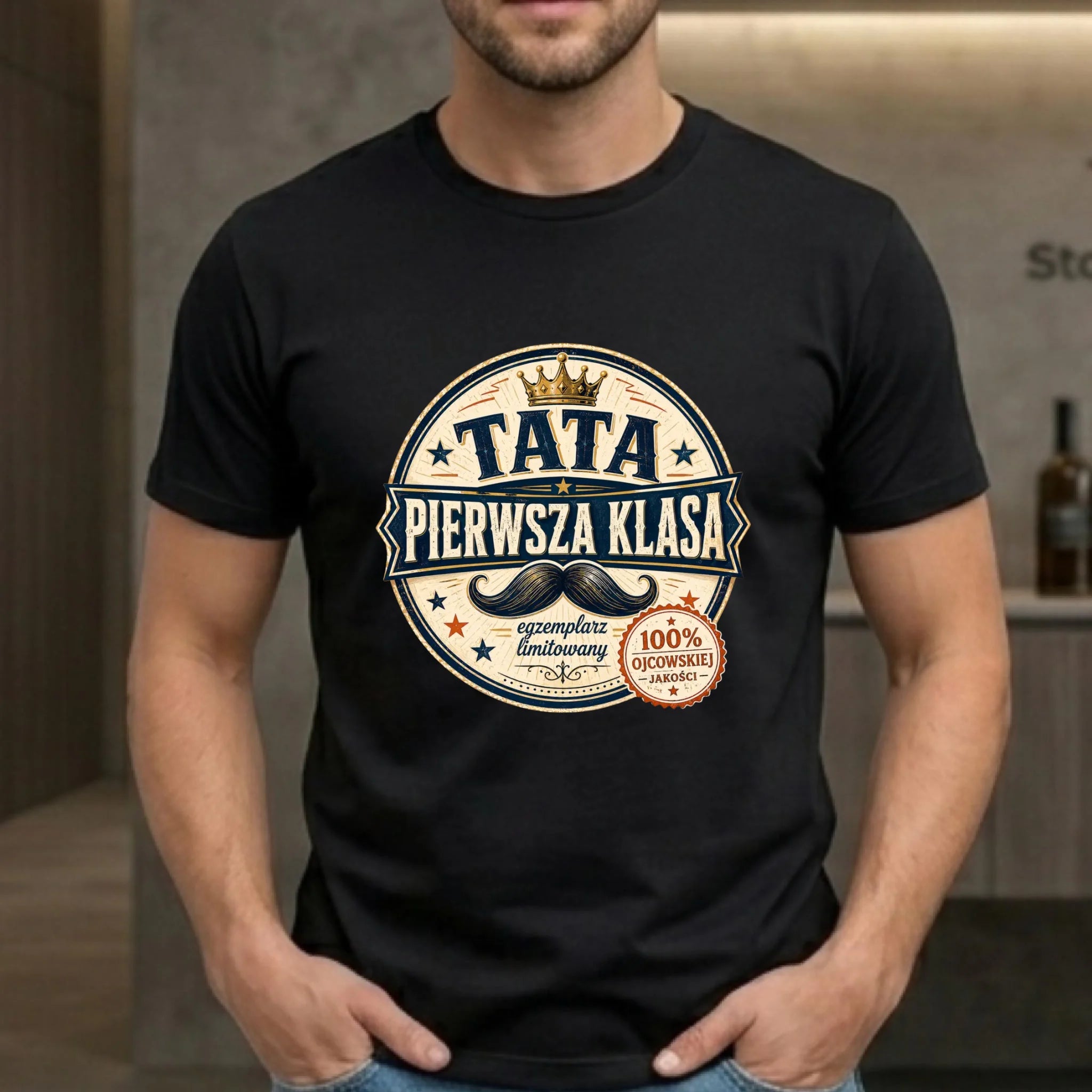 Koszulka dla taty - Tata pierwsza klasa DT16 - StoryCups.pl