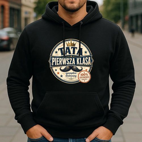 Bluza z kapturem dla taty - Tata pierwsza klasa DT16 - StoryCups.pl