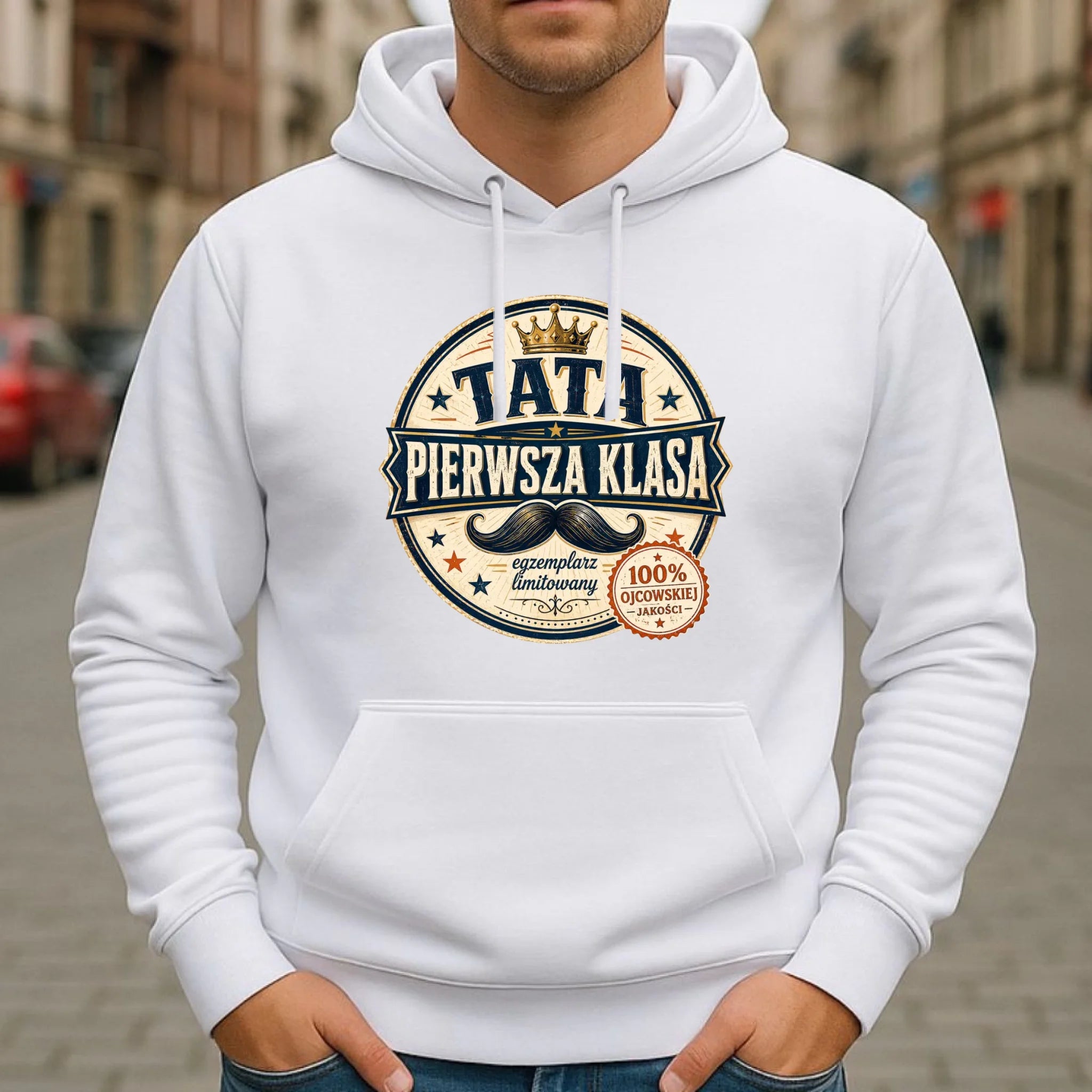 Bluza z kapturem dla taty - Tata pierwsza klasa DT16 - StoryCups.pl