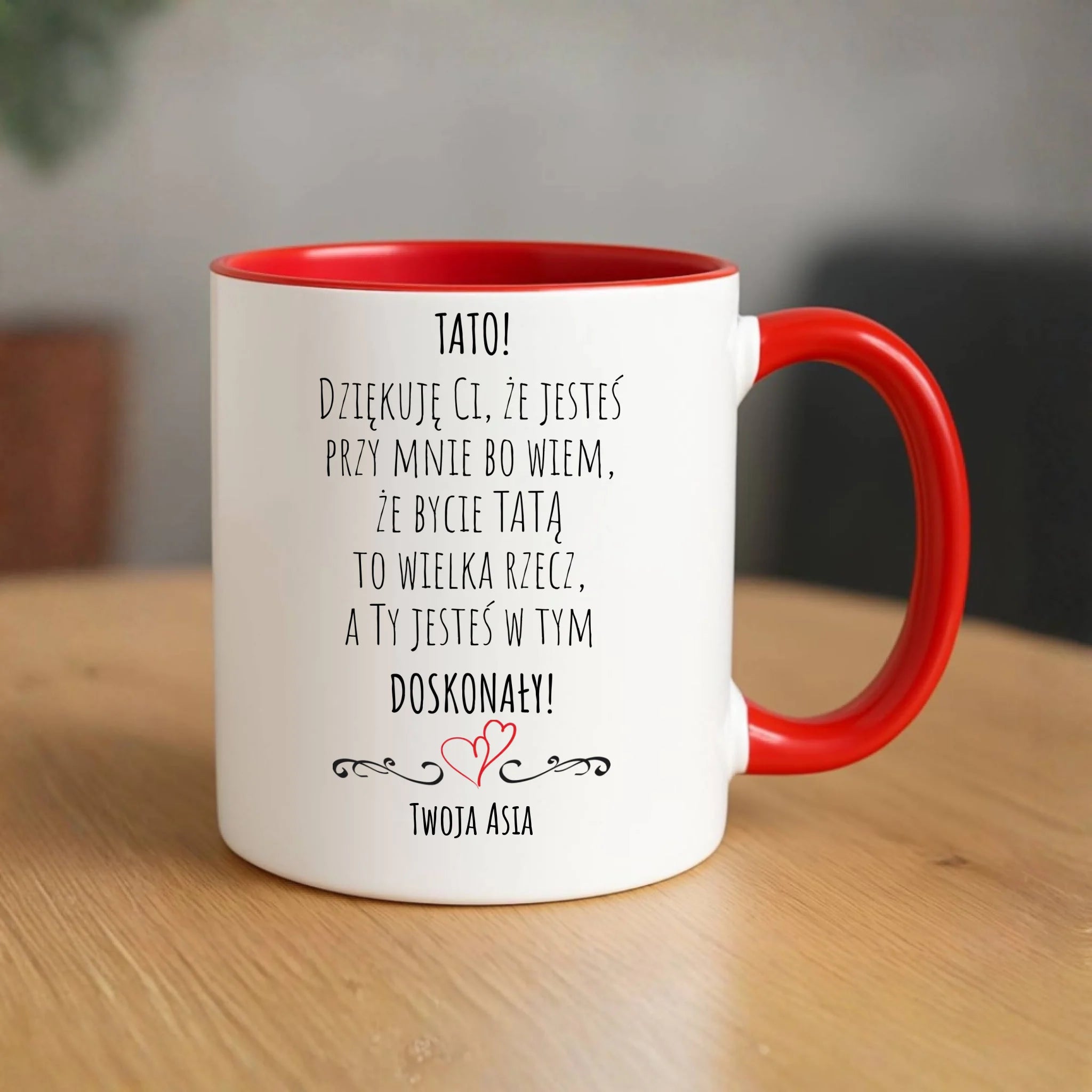 Kubek dla taty z podziękowaniem - Tato jesteś doskonały - personalizowany DT19 - StoryCups.pl