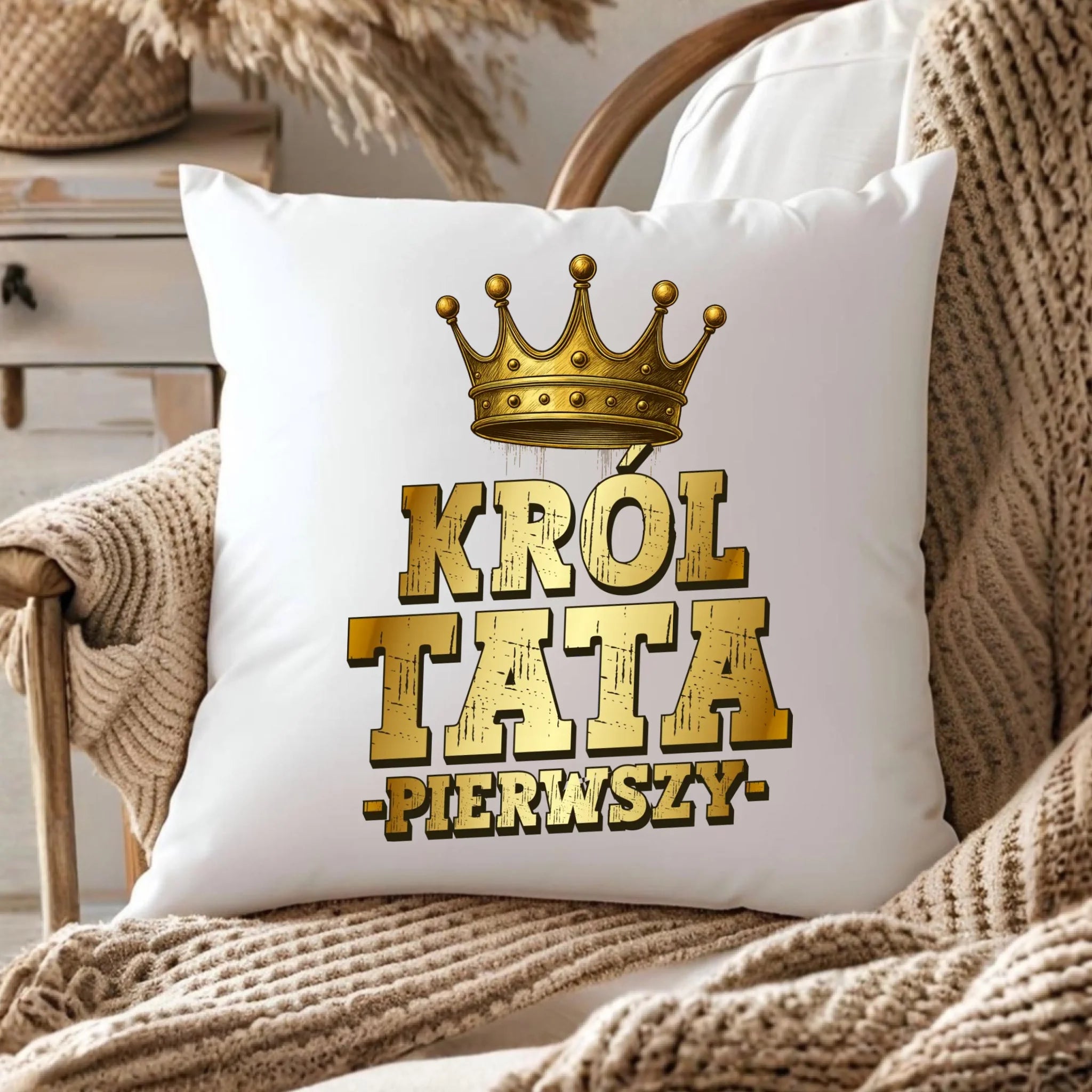 Poduszka dla taty - Król Tata Pierwszy DT20 - StoryCups.pl