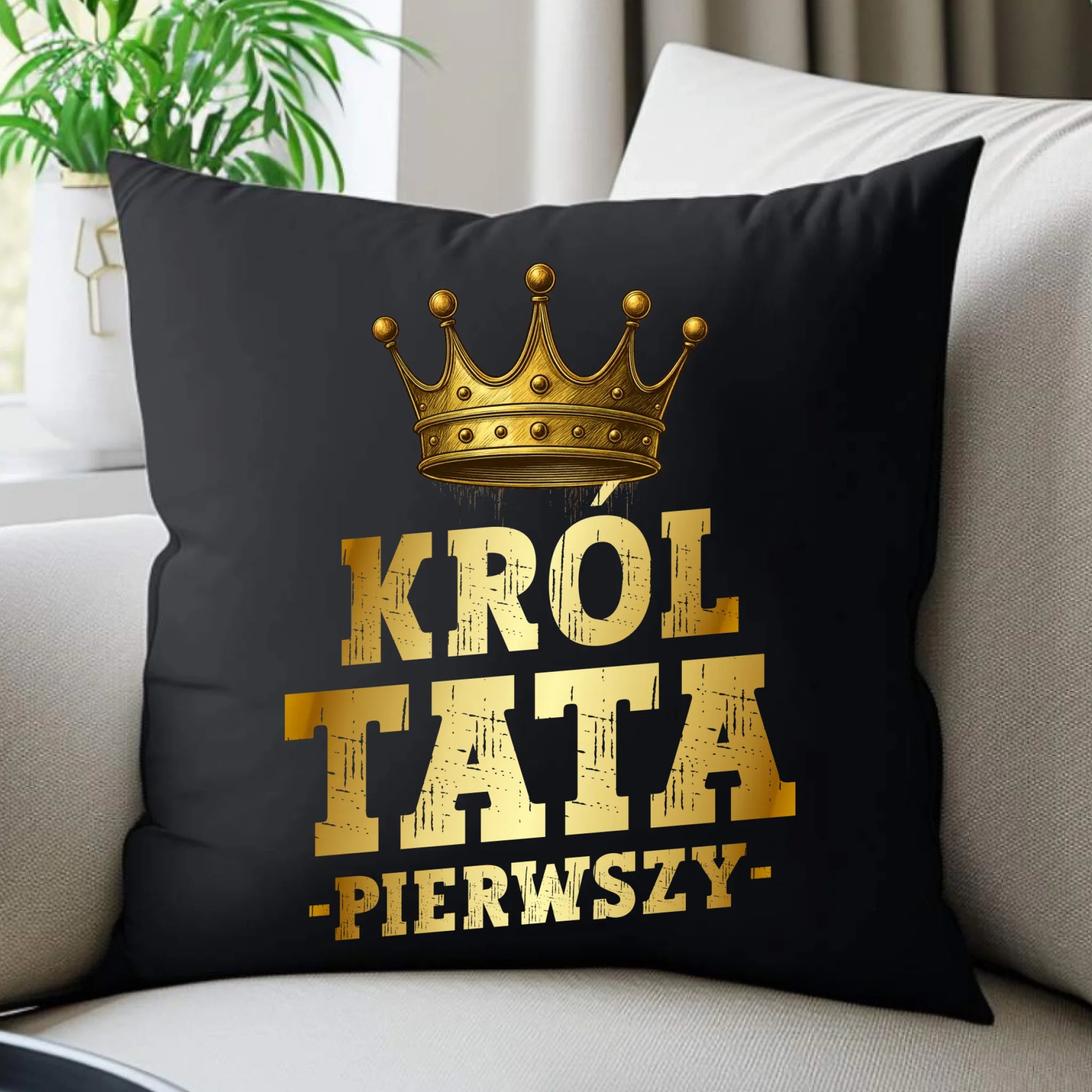 Poduszka dekoracyjna dla taty - Król Tata Pierwszy DT20 - StoryCups.pl