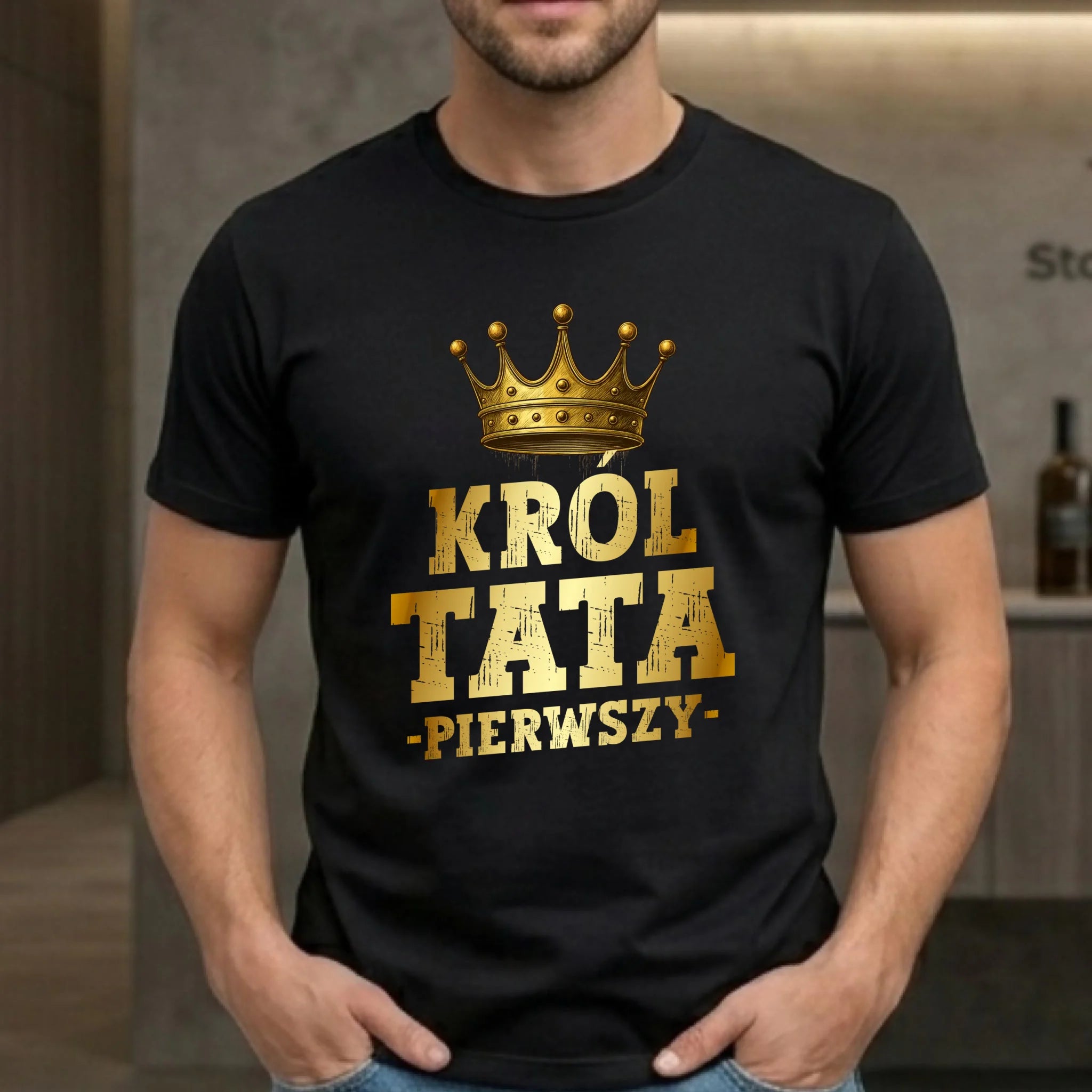 Koszulka dla taty - Król Tata Pierwszy DT20 - StoryCups.pl