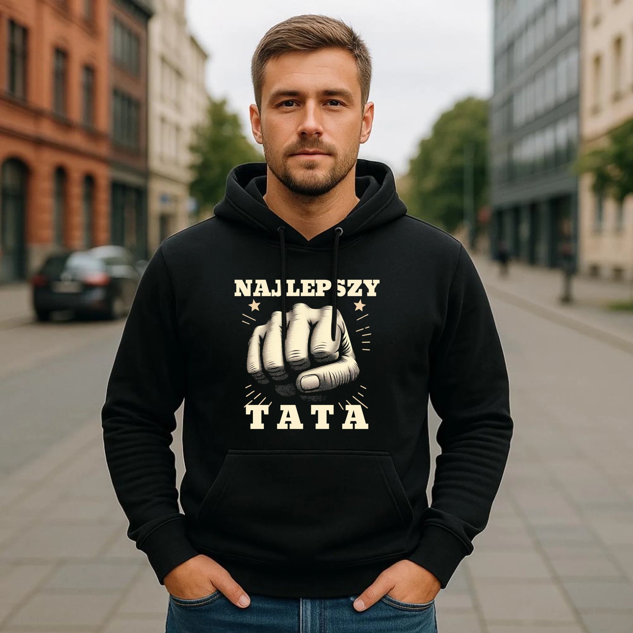Bluza z kapturem dla taty - Najlepszy tata DT22 - StoryCups.pl