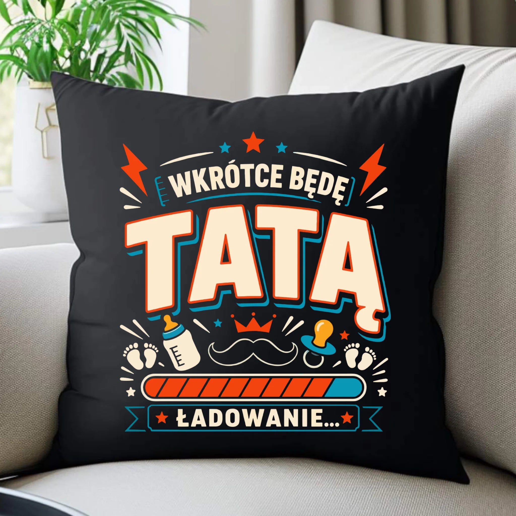 Poduszka dekoracyjna dla przyszłego taty - Wkrótce będę tatą DT23 - StoryCups.pl