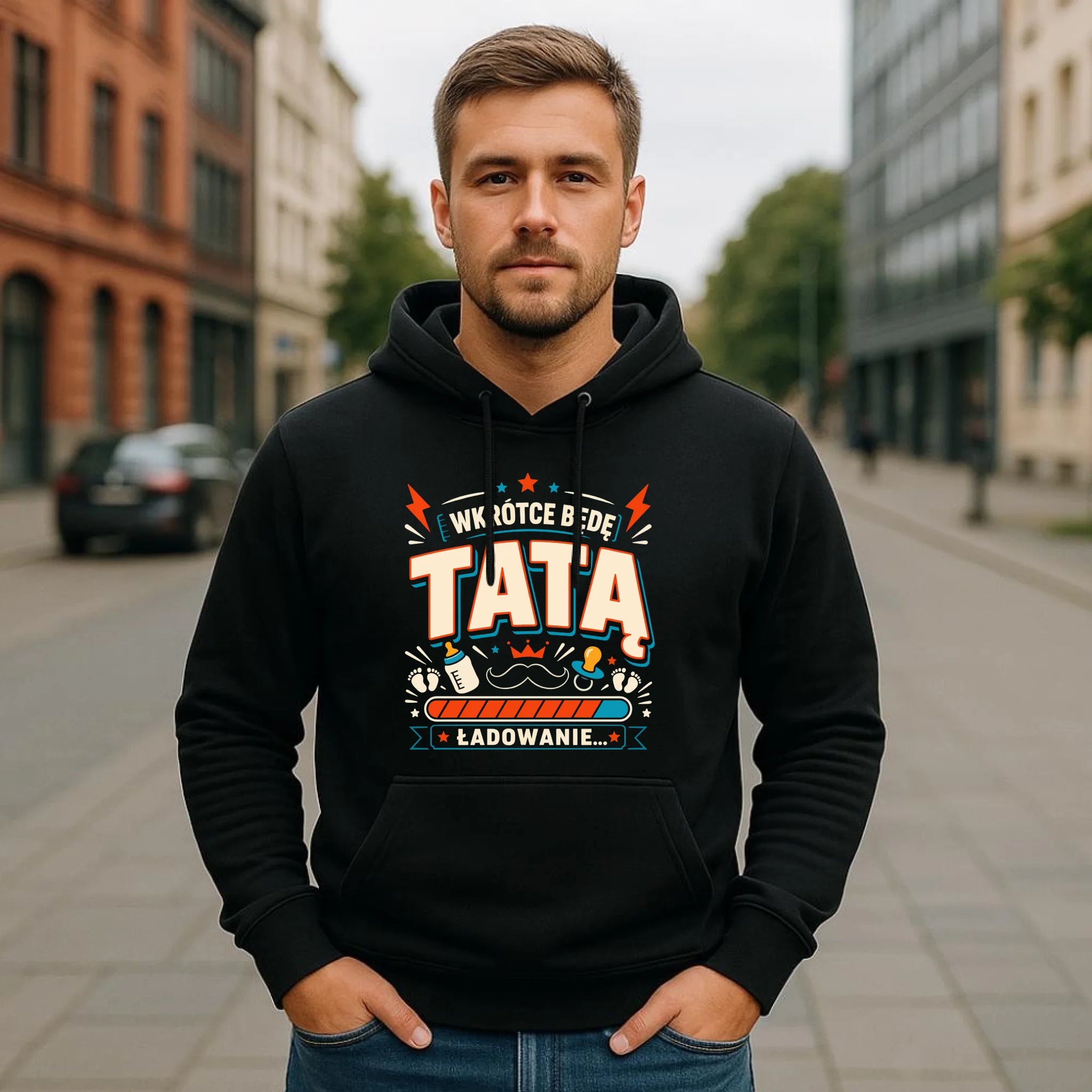 Bluza z kapturem dla przyszłego taty - Wkrótce będę tatą DT23 - StoryCups.pl