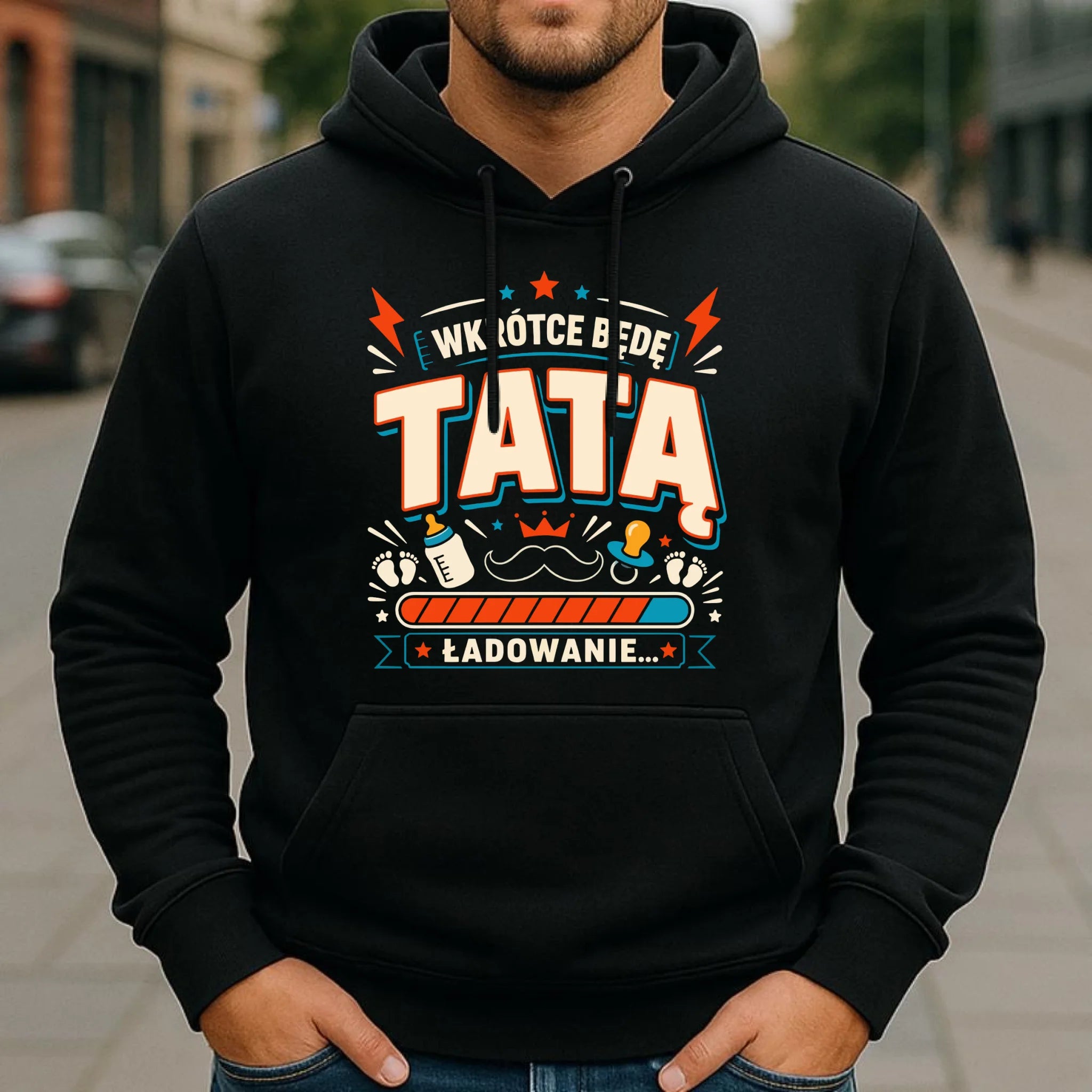 Bluza z kapturem dla przyszłego taty - Wkrótce będę tatą DT23 - StoryCups.pl