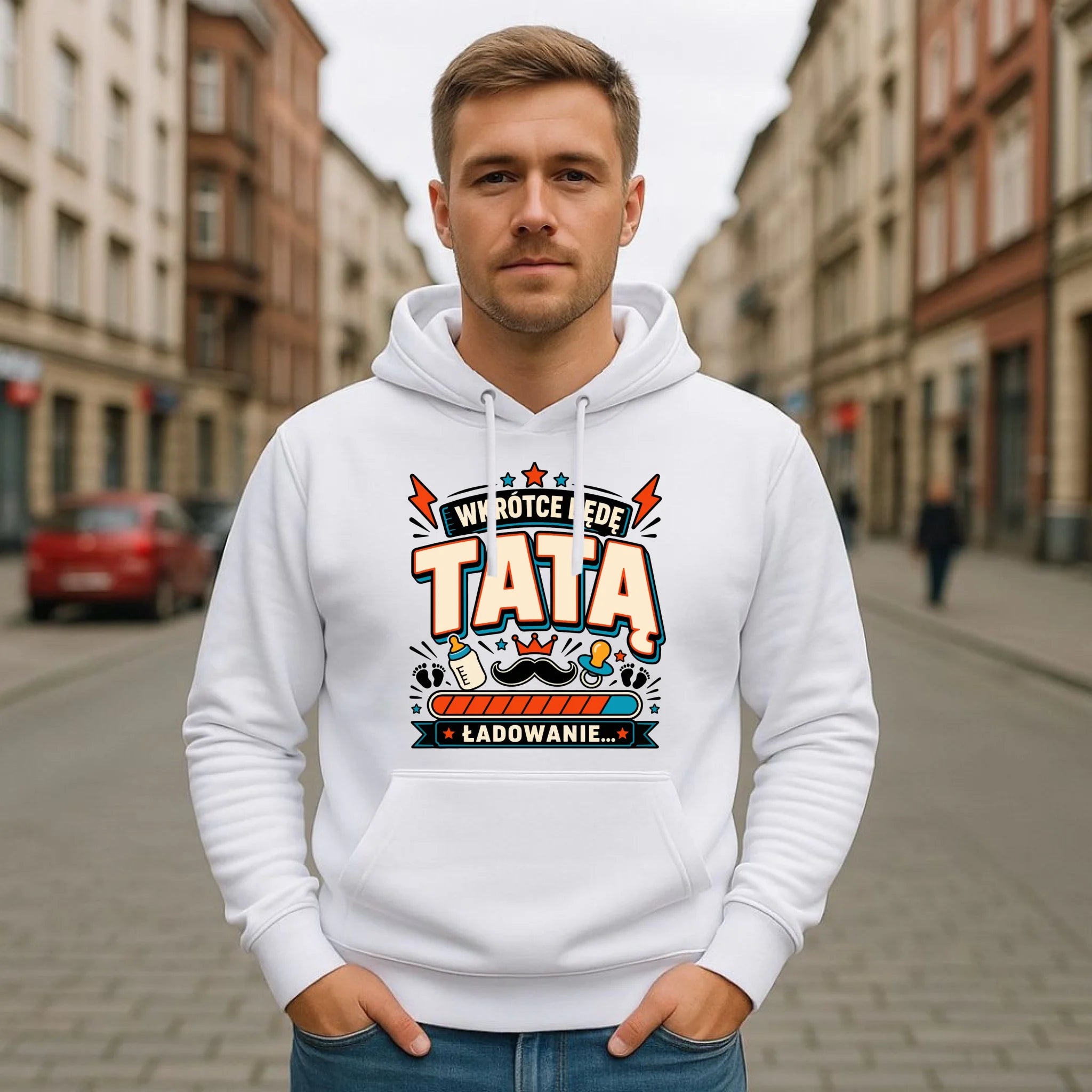 Bluza z kapturem dla przyszłego taty - Wkrótce będę tatą DT23 - StoryCups.pl