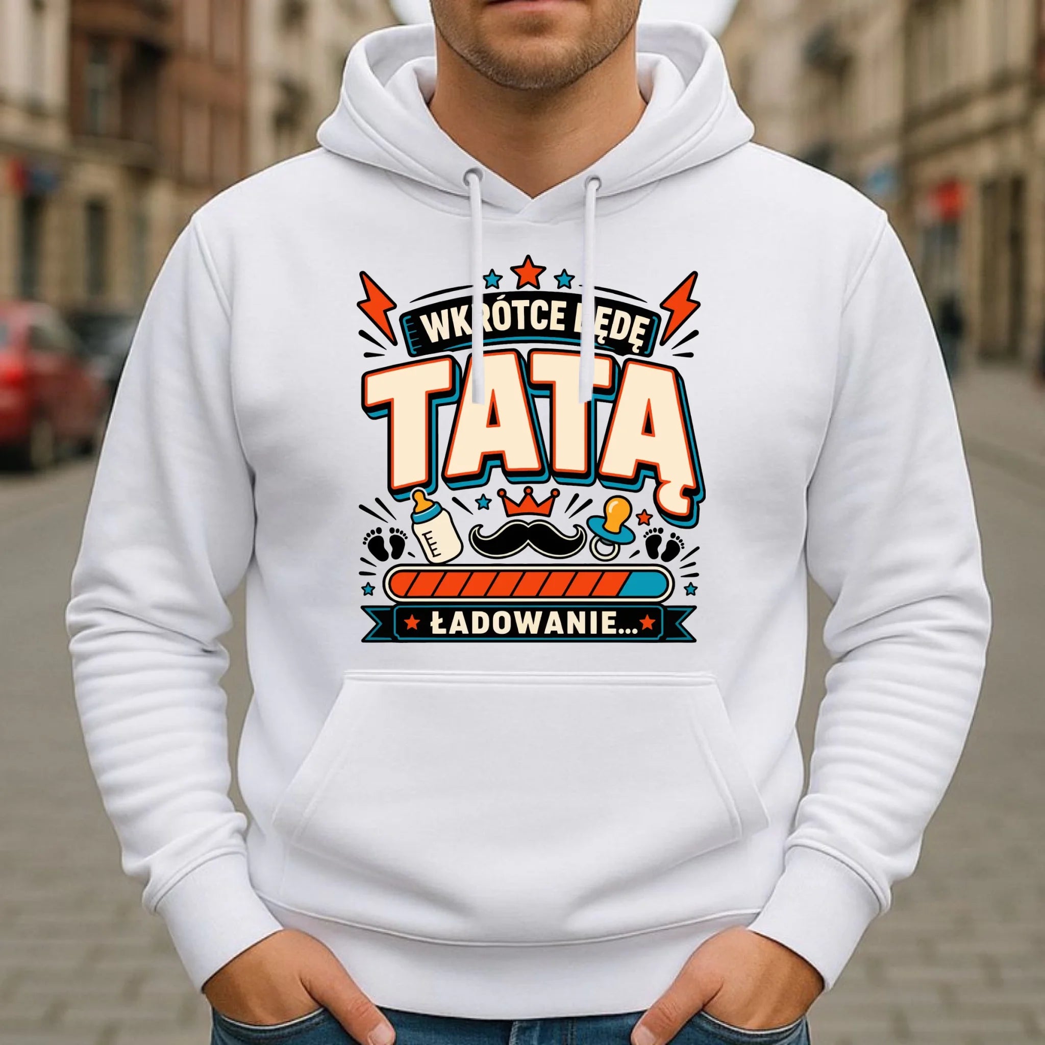 Bluza z kapturem dla przyszłego taty - Wkrótce będę tatą DT23 - StoryCups.pl