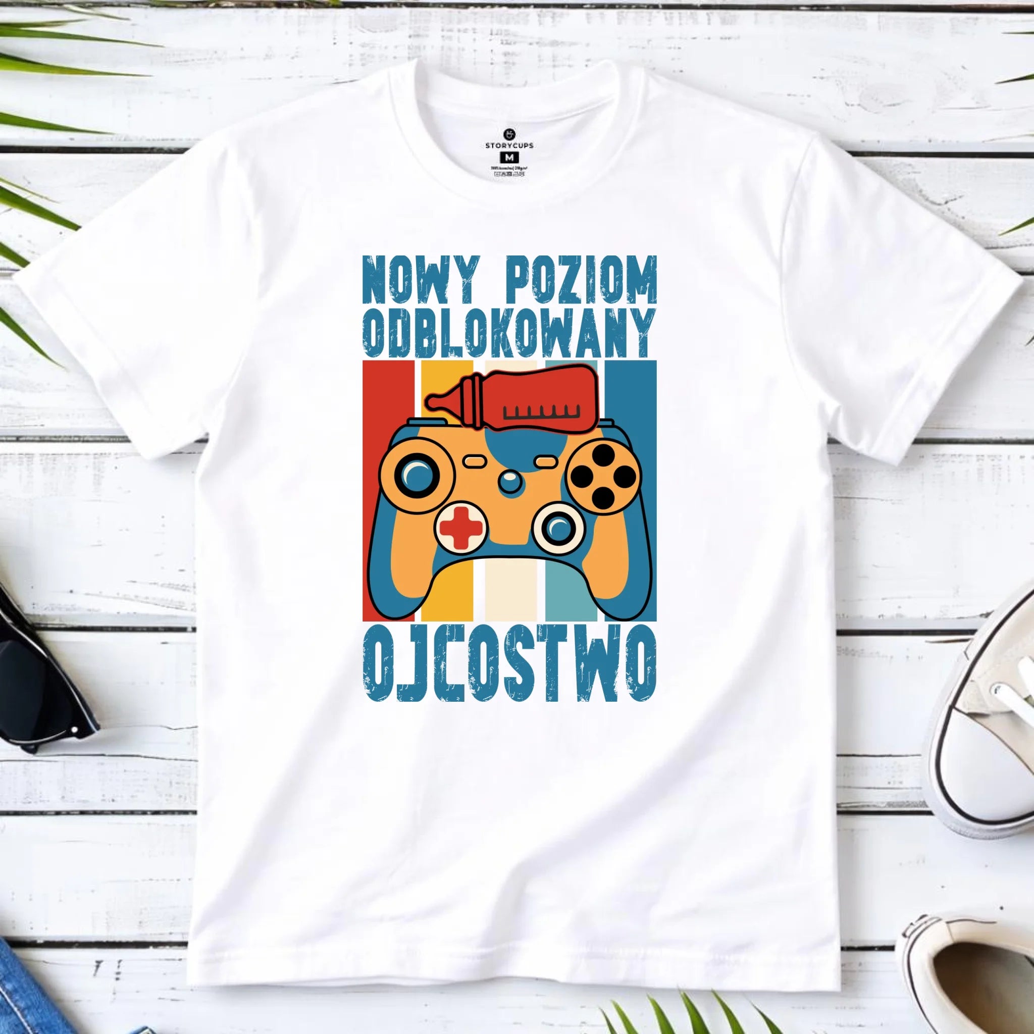 Koszulka dla młodego taty gamera - Nowy poziom odblokowany DT24 - StoryCups.pl