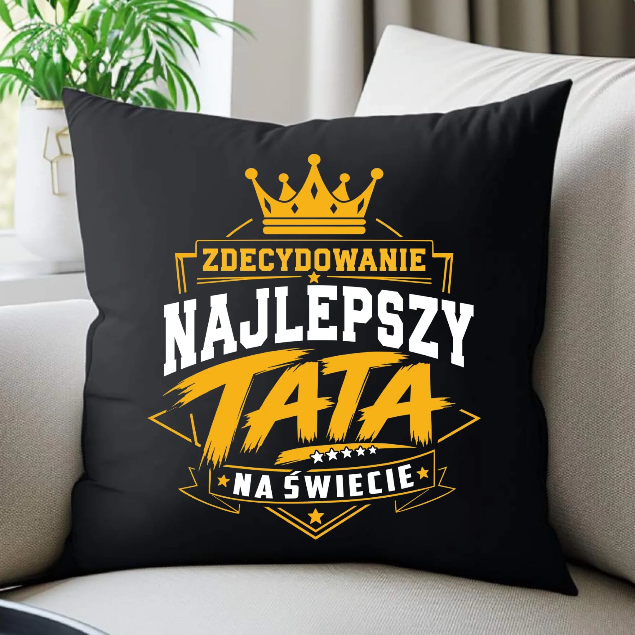 Poduszka dekoracyjna dla taty - Zdecydowanie najlepszy tata na Świecie DT25 - StoryCups.pl