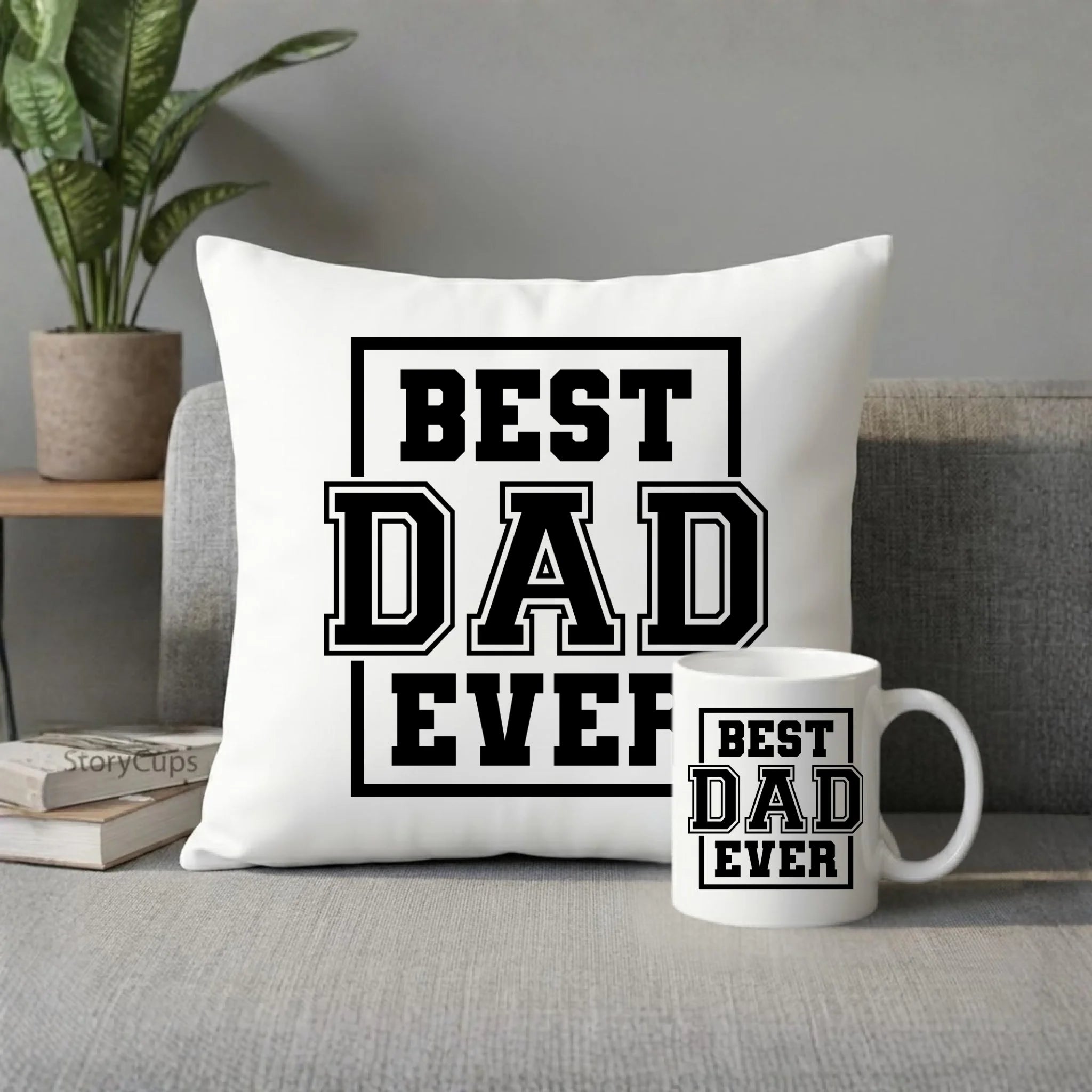 Zestaw poduszka i kubek dla taty - Best dad ever DT27 - StoryCups.pl