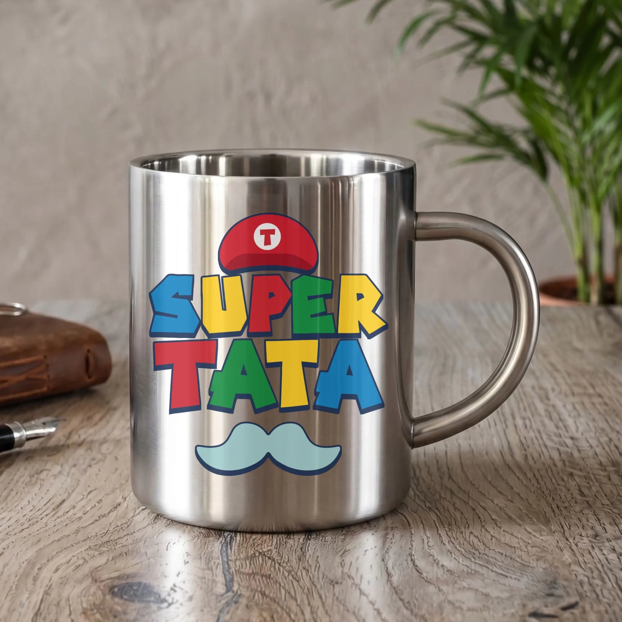 Kubek turystyczny dla taty - Super Tata w stylu Mario DT28 - StoryCups.pl
