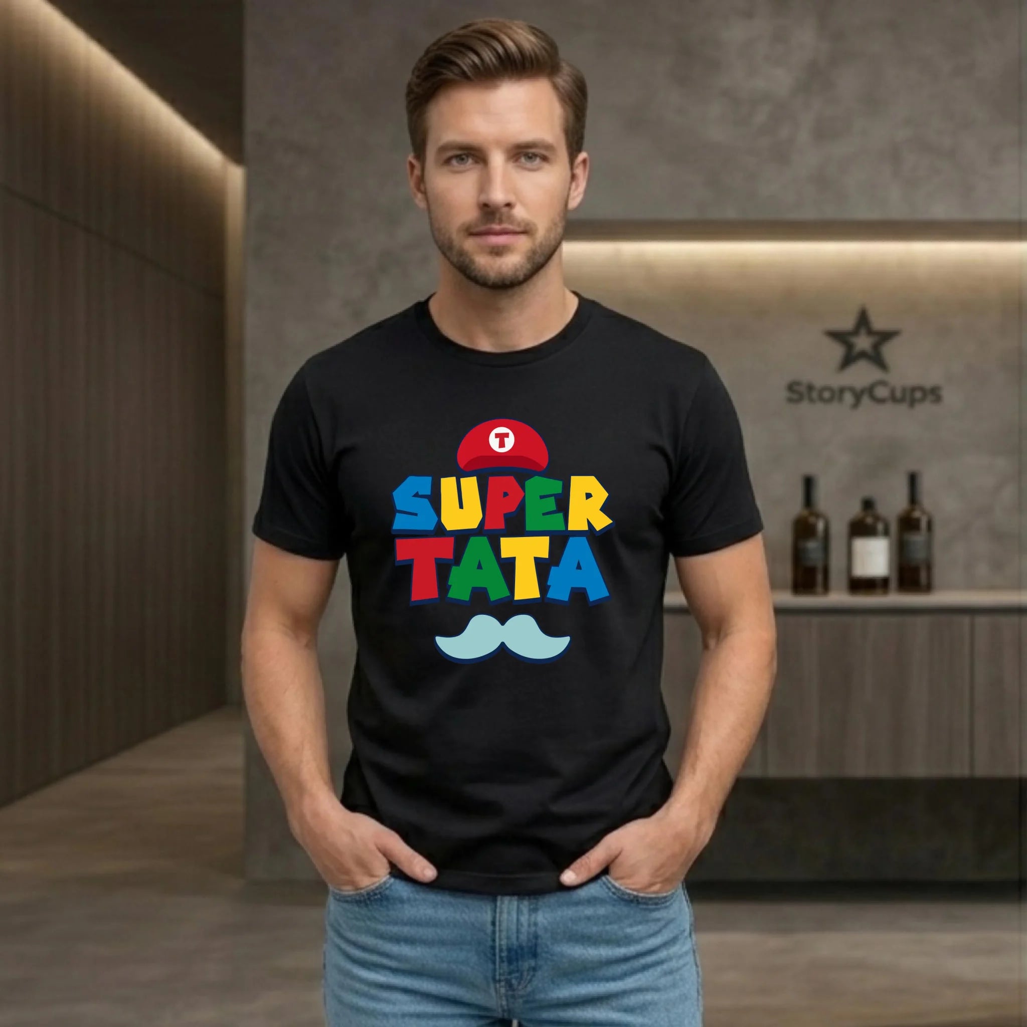 Koszulka dla taty - Super Tata w stylu Mario DT28 - StoryCups.pl