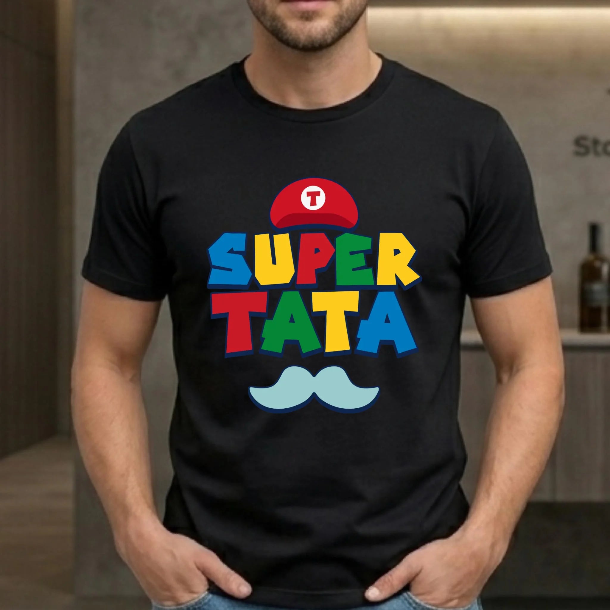 Koszulka dla taty - Super Tata w stylu Mario DT28 - StoryCups.pl