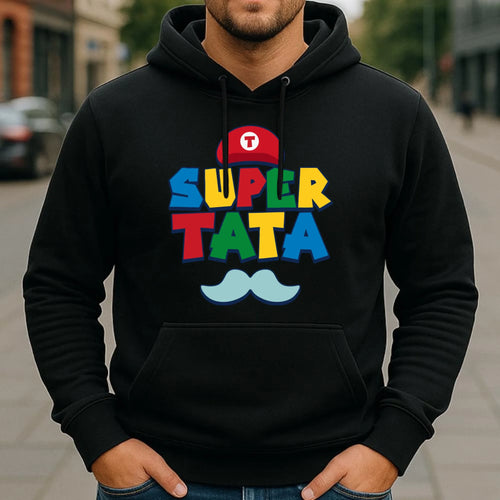Bluza z kapturem dla taty - Super Tata w stylu Mario DT28 - StoryCups.pl