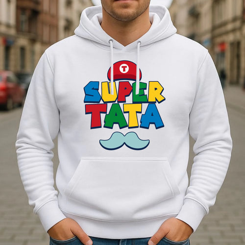 Bluza z kapturem dla taty - Super Tata w stylu Mario DT28 - StoryCups.pl