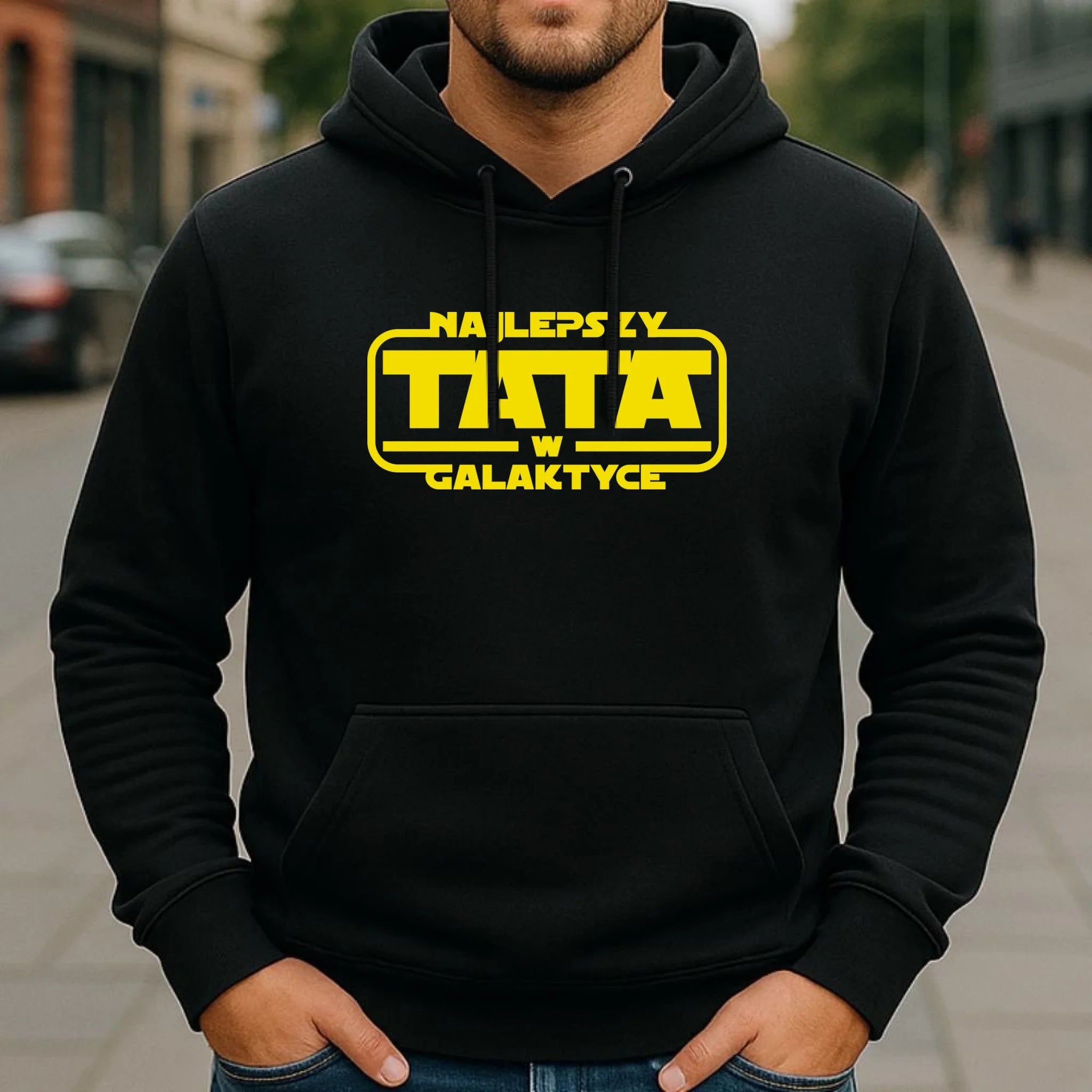 Bluza z kapturem dla taty - Najlepszy Tata w galaktyce DT30 - StoryCups.pl