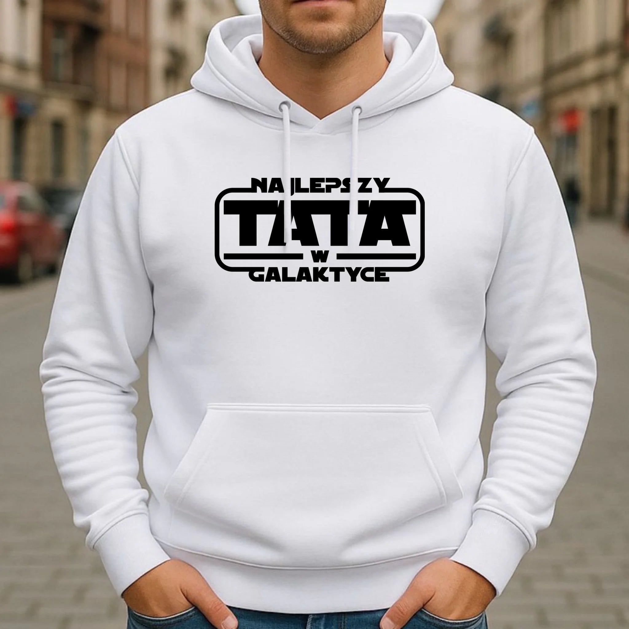 Bluza z kapturem dla taty - Najlepszy Tata w galaktyce DT30 - StoryCups.pl