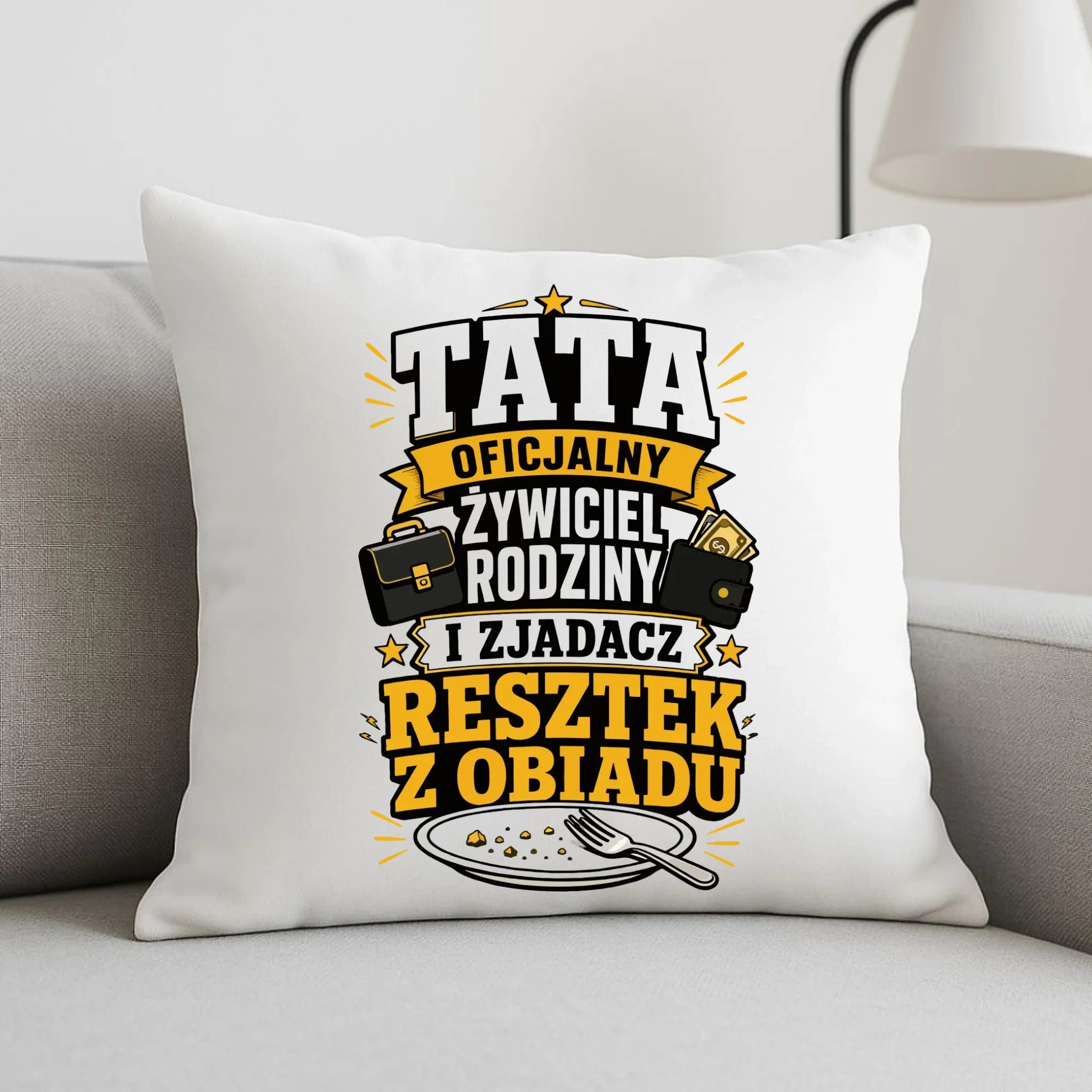 Poduszka dla taty - Tata oficjalny żywiciel rodziny DT34 - StoryCups.pl