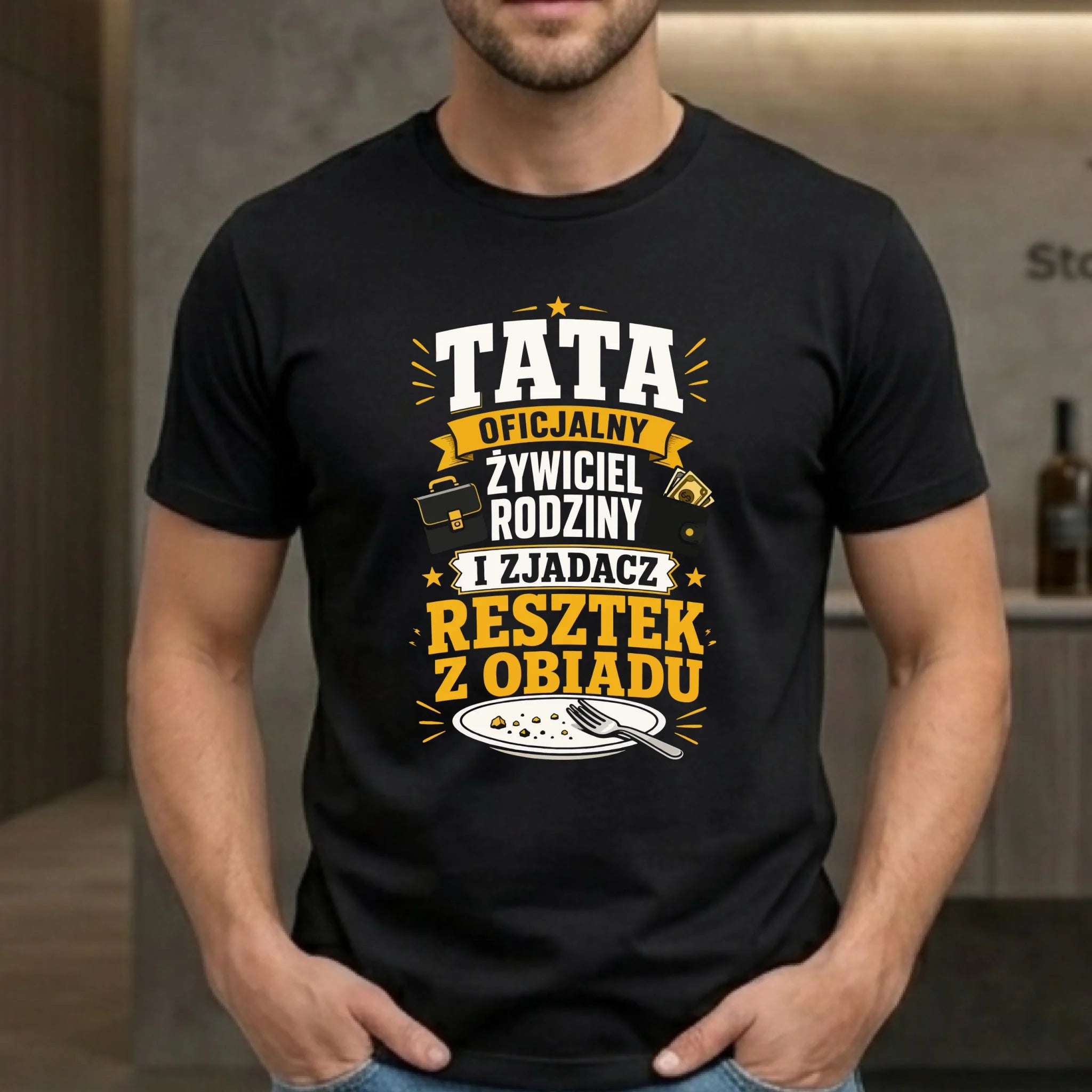 Koszulka dla taty - Tata oficjalny żywiciel rodziny DT34 - StoryCups.pl