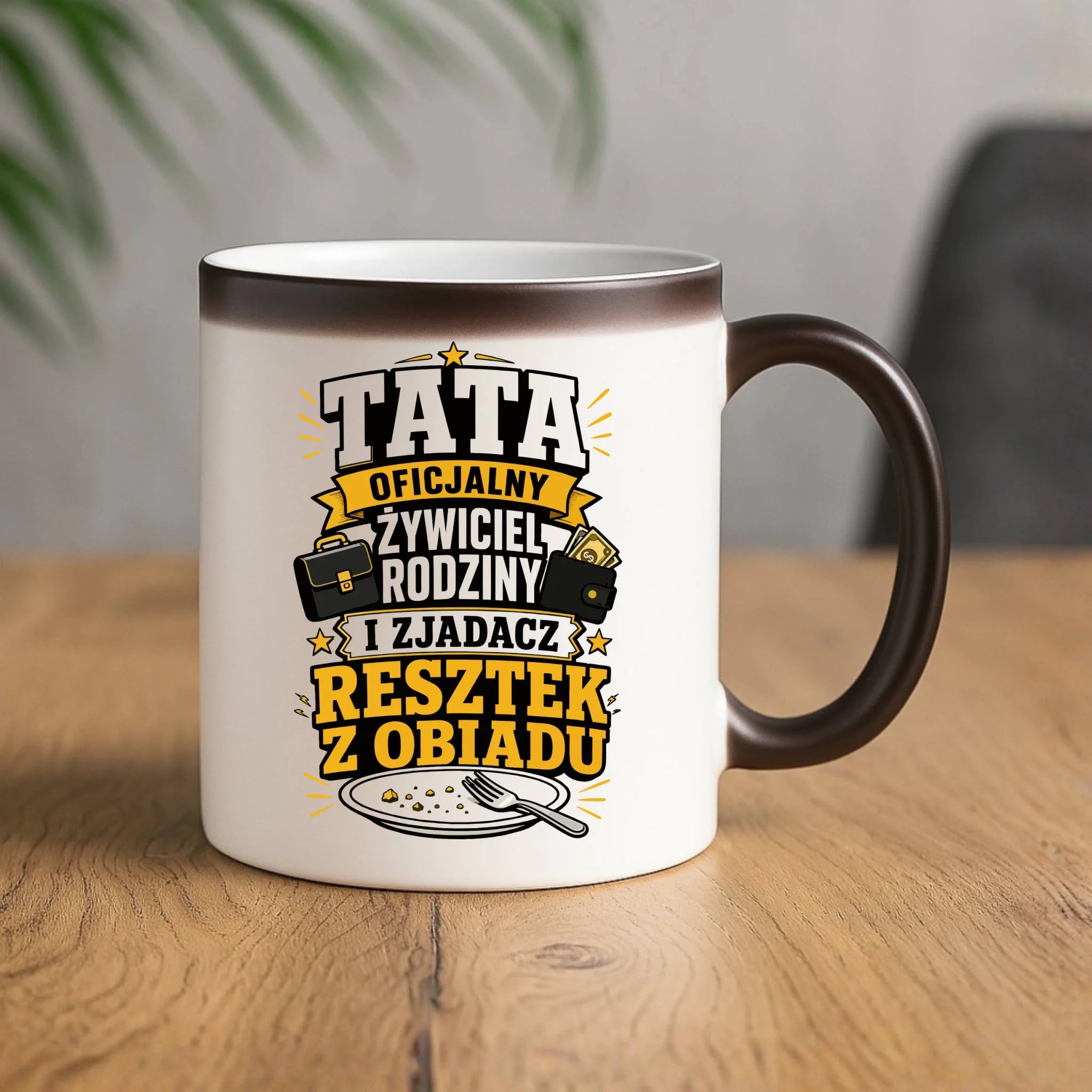 Kubek magiczny dla taty - Tata oficjalny żywiciel rodziny DT34 - StoryCups.pl