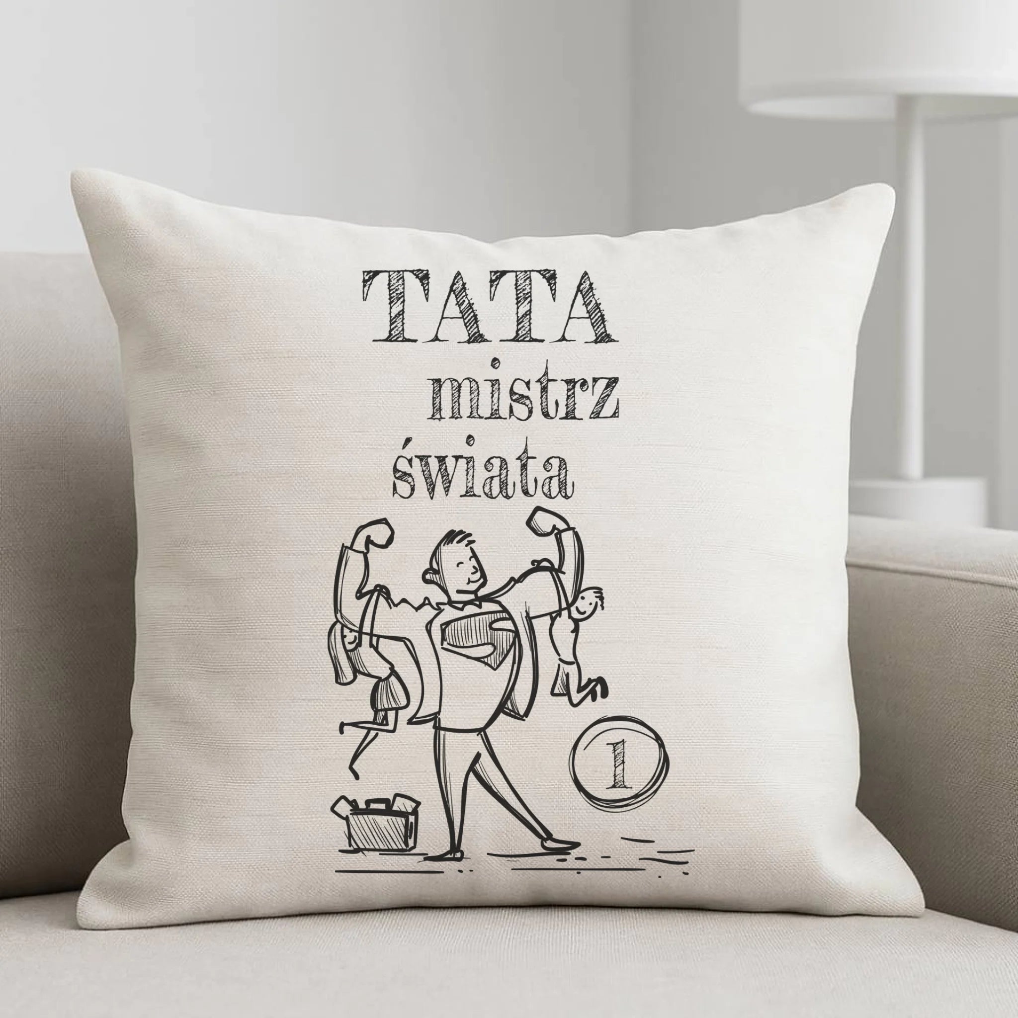 Poduszka dla taty - Tata Mistrz Świata DT36 - StoryCups.pl