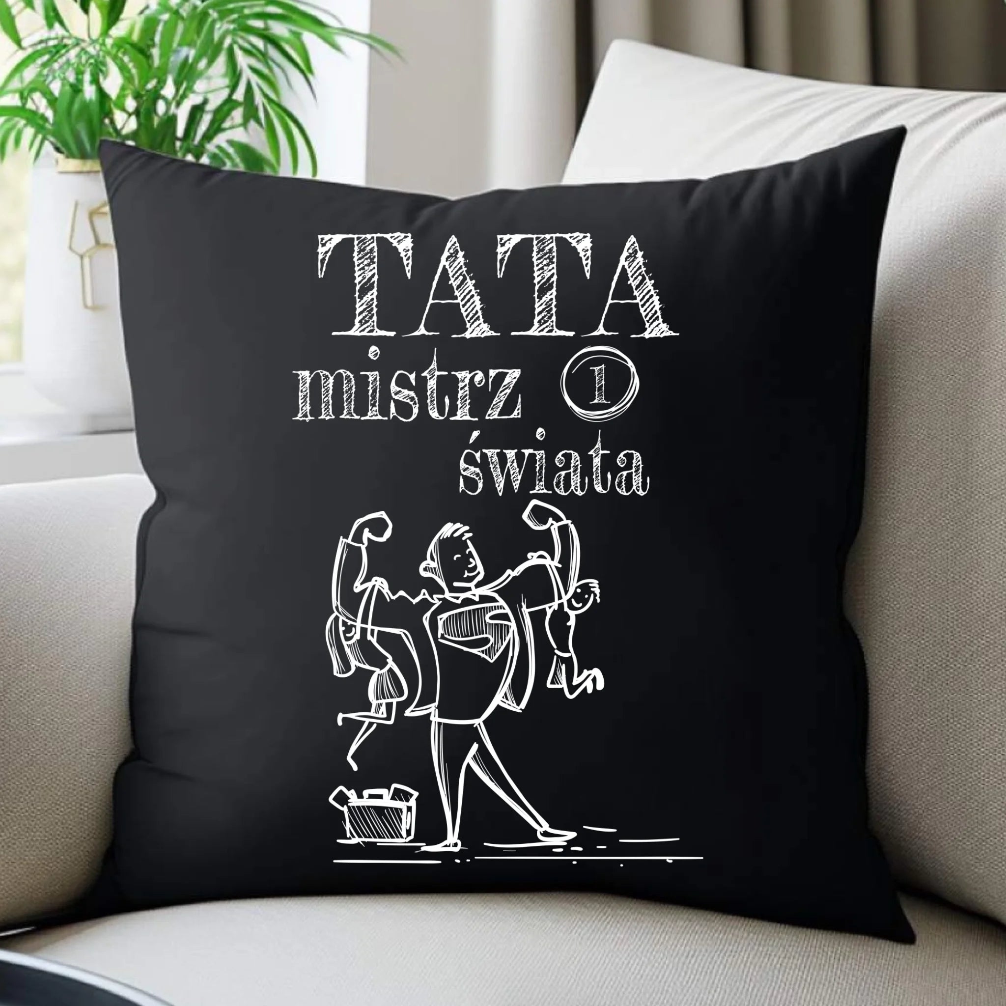 Poduszka dekoracyjna dla taty - Tata Mistrz Świata DT36 - StoryCups.pl