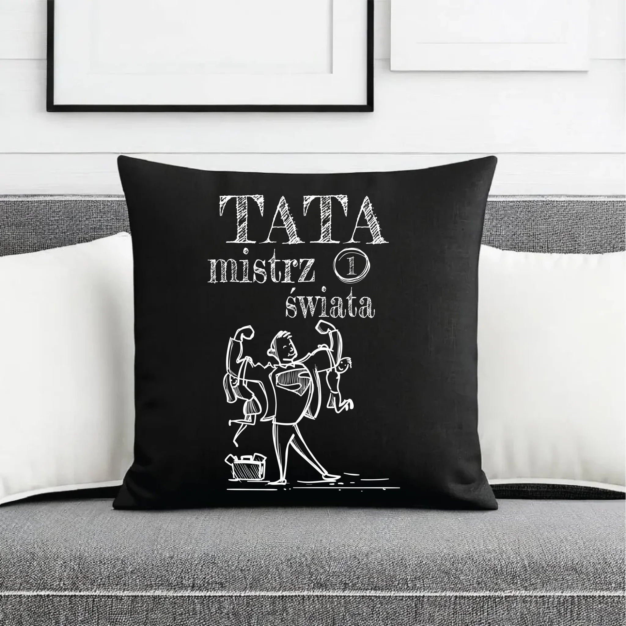 Poduszka dekoracyjna dla taty - Tata Mistrz Świata DT36 - StoryCups.pl