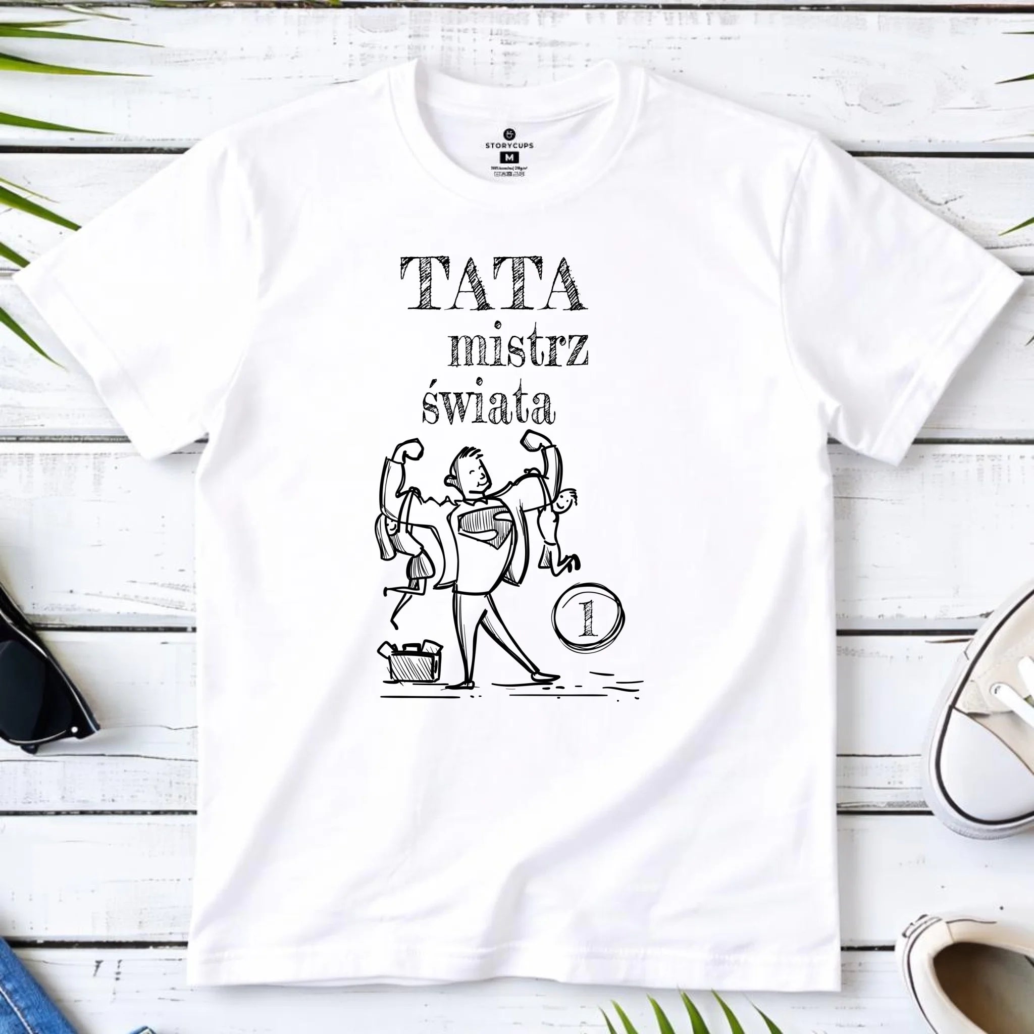 Koszulka dla taty - Tata Mistrz Świata DT36 - StoryCups.pl