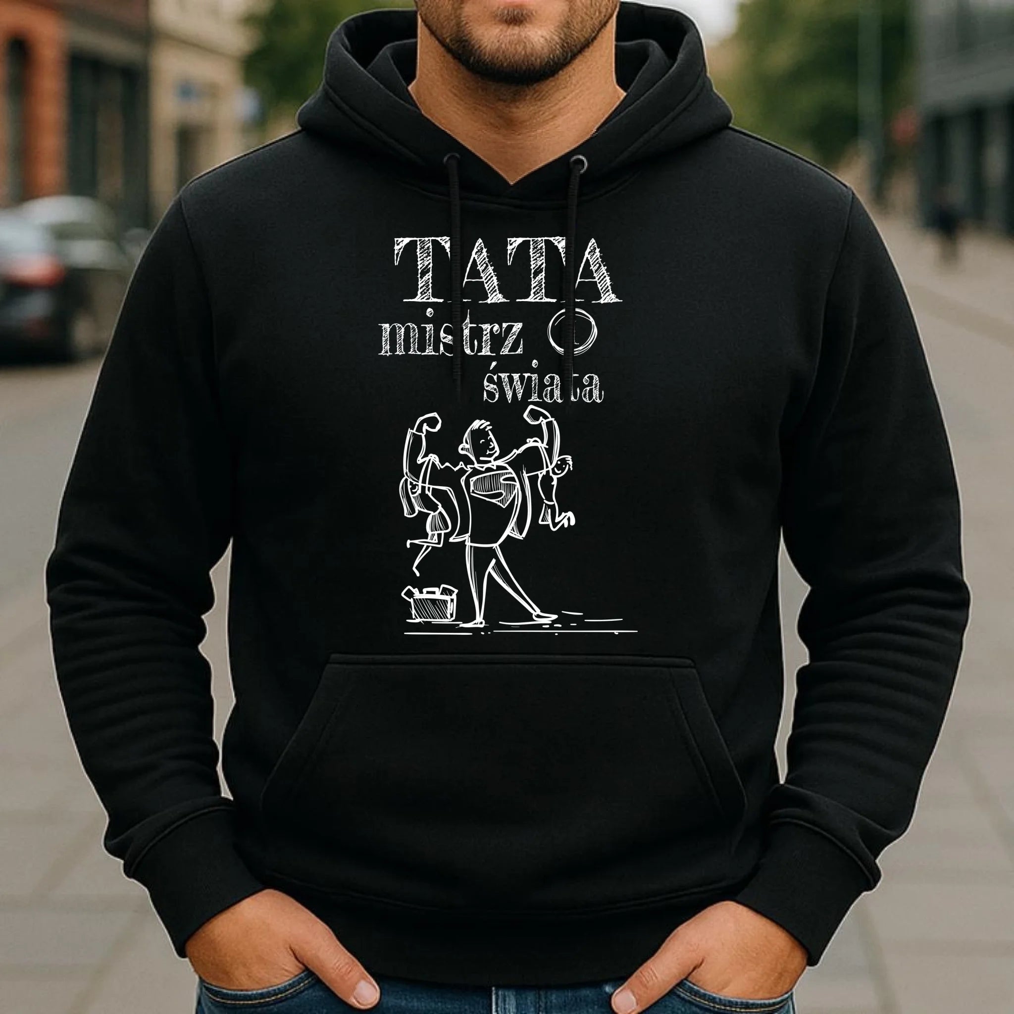 Bluza z kapturem dla taty - Tata Mistrz Świata DT36 - StoryCups.pl
