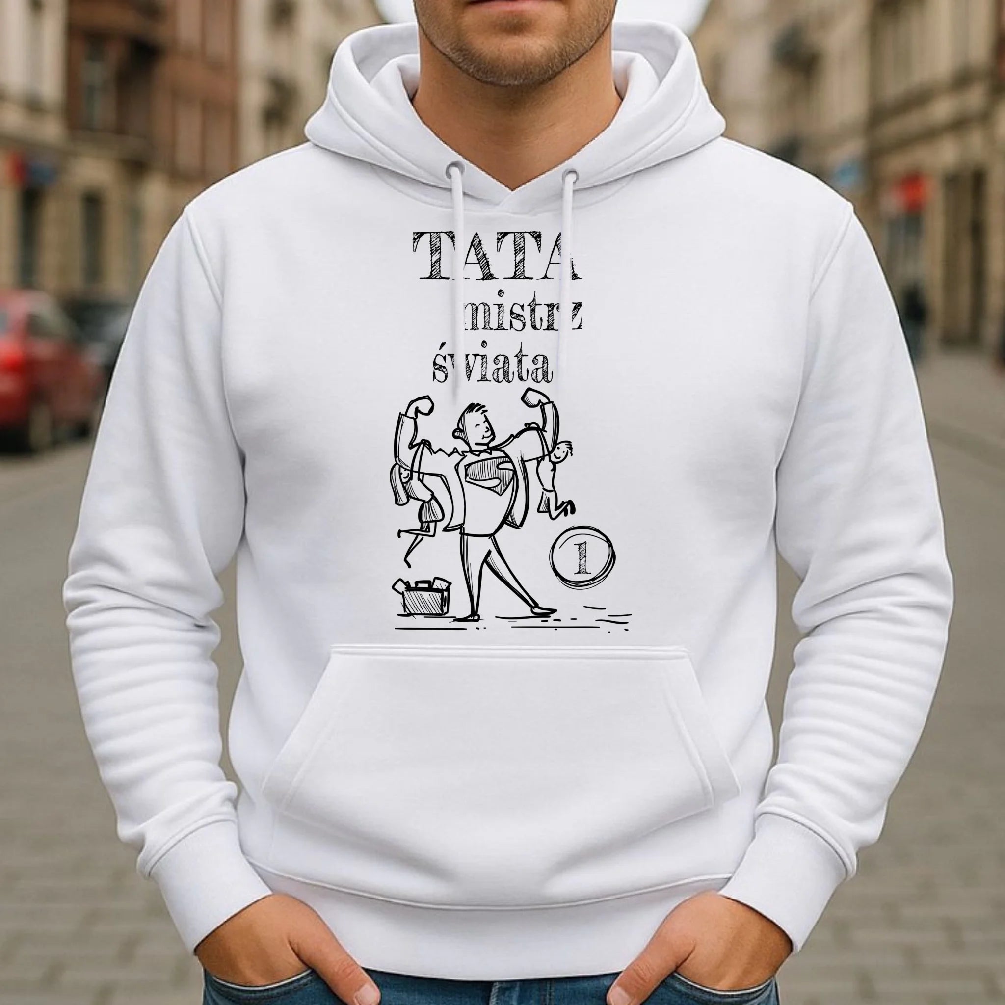 Bluza z kapturem dla taty - Tata Mistrz Świata DT36 - StoryCups.pl